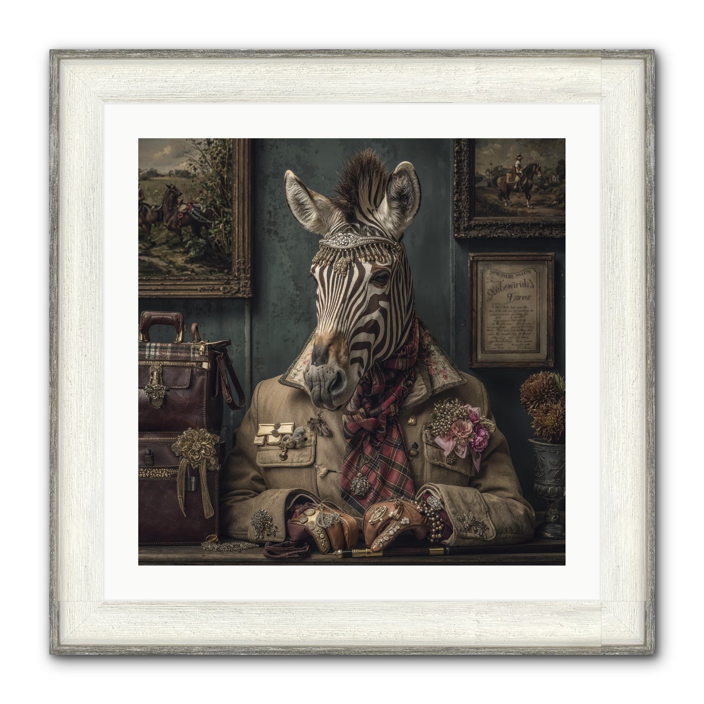 The Quiet Maps Framed Print - Driftwood White 24x24