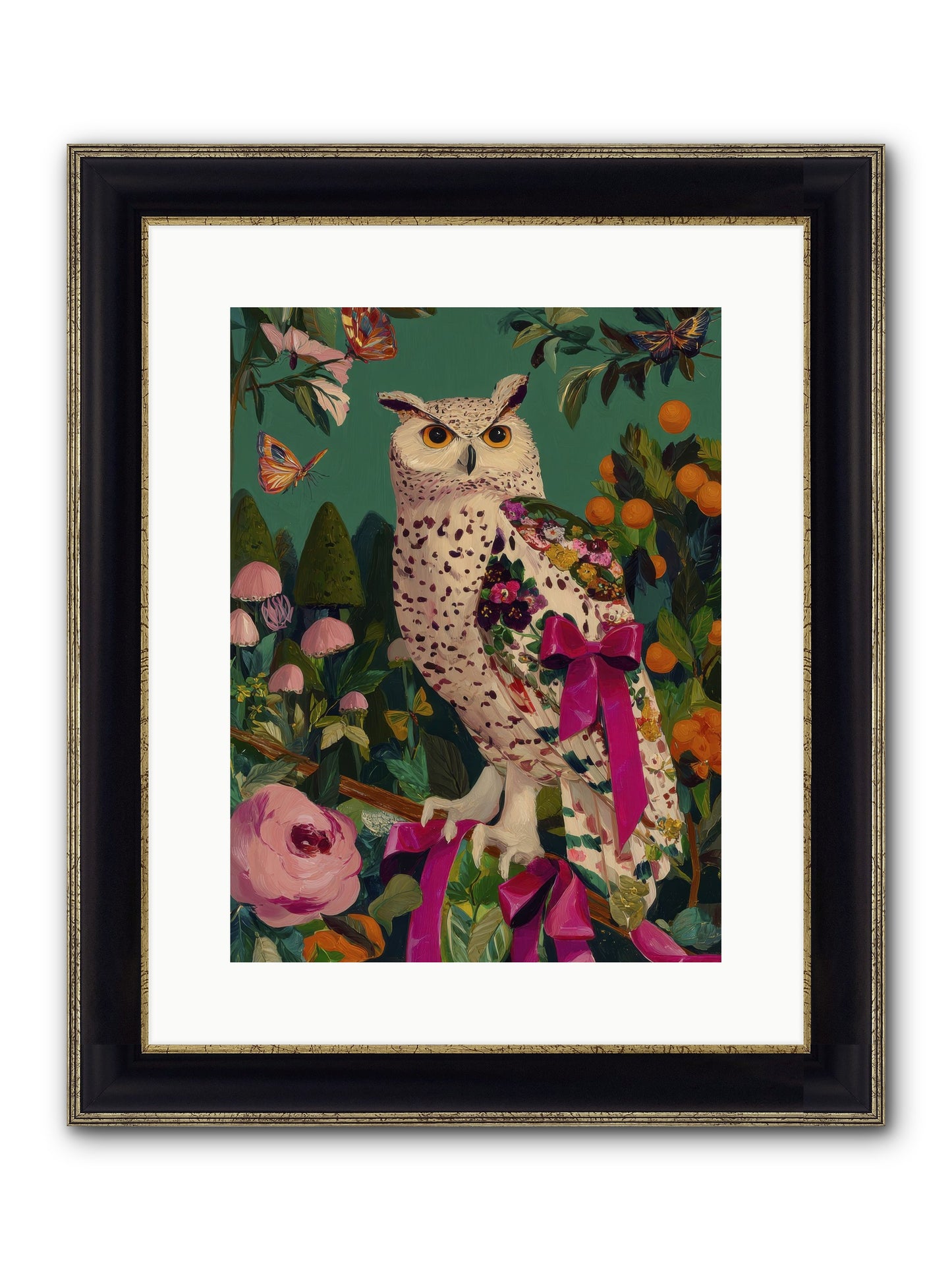 The Quiet Turning Framed Print - Black & Gold 12x16