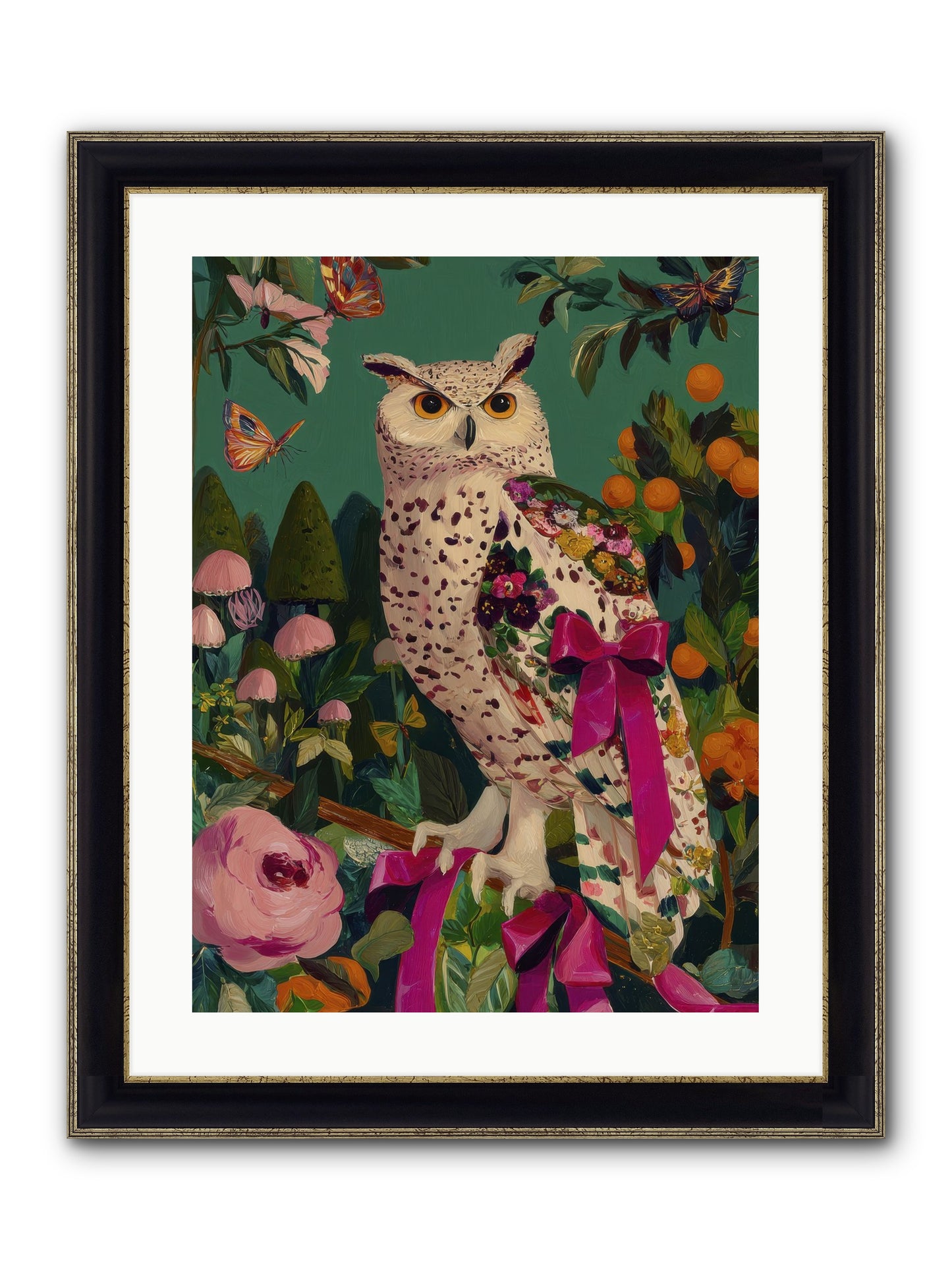 The Quiet Turning Framed Print - Black & Gold 18x24