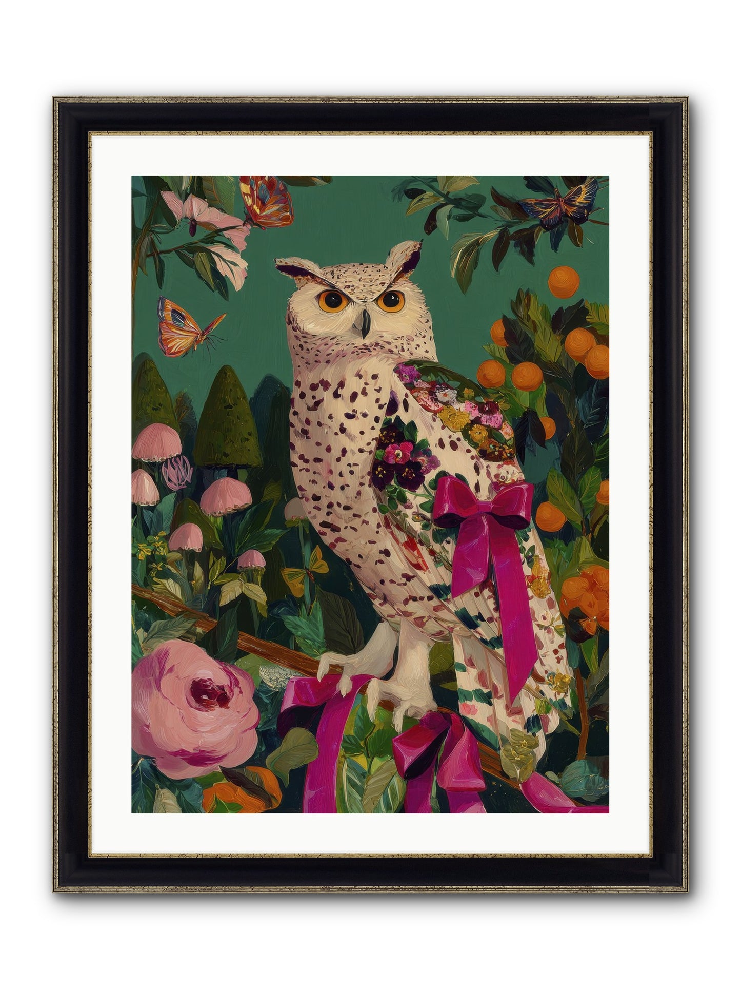 The Quiet Turning Framed Print - Black & Gold 24x32