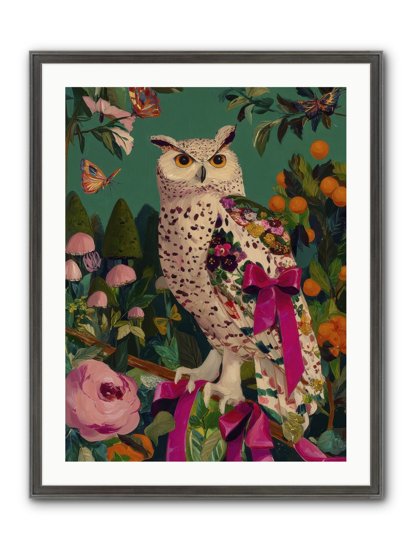 The Quiet Turning Framed Print - Slimwoods Black/Silver 24x32