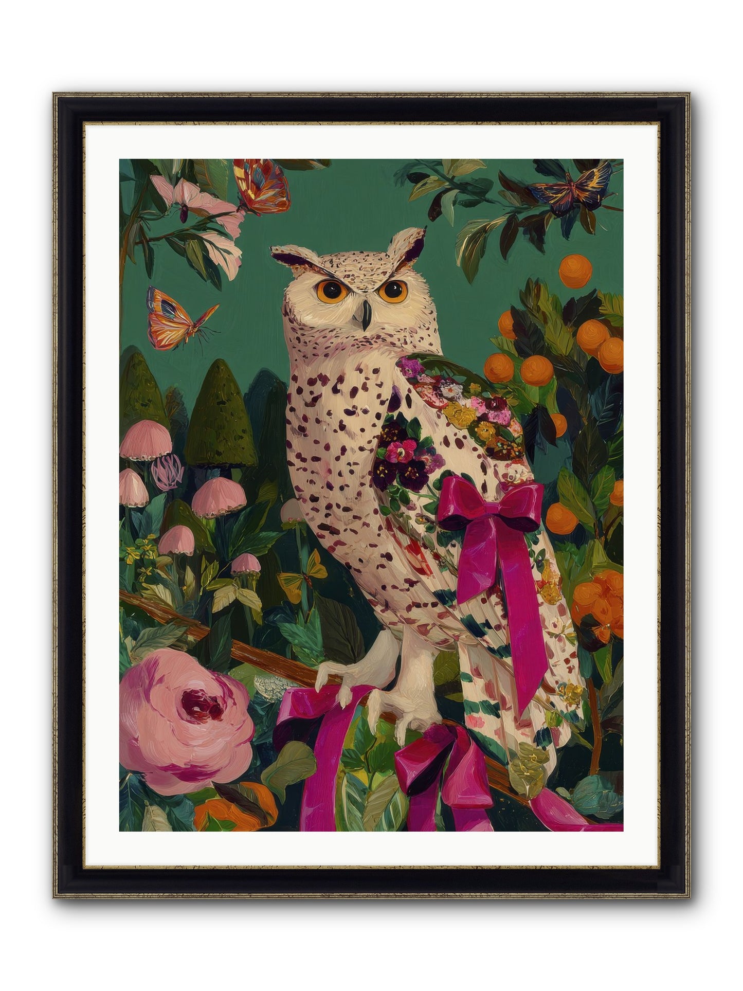The Quiet Turning Framed Print - Black & Gold 30x40