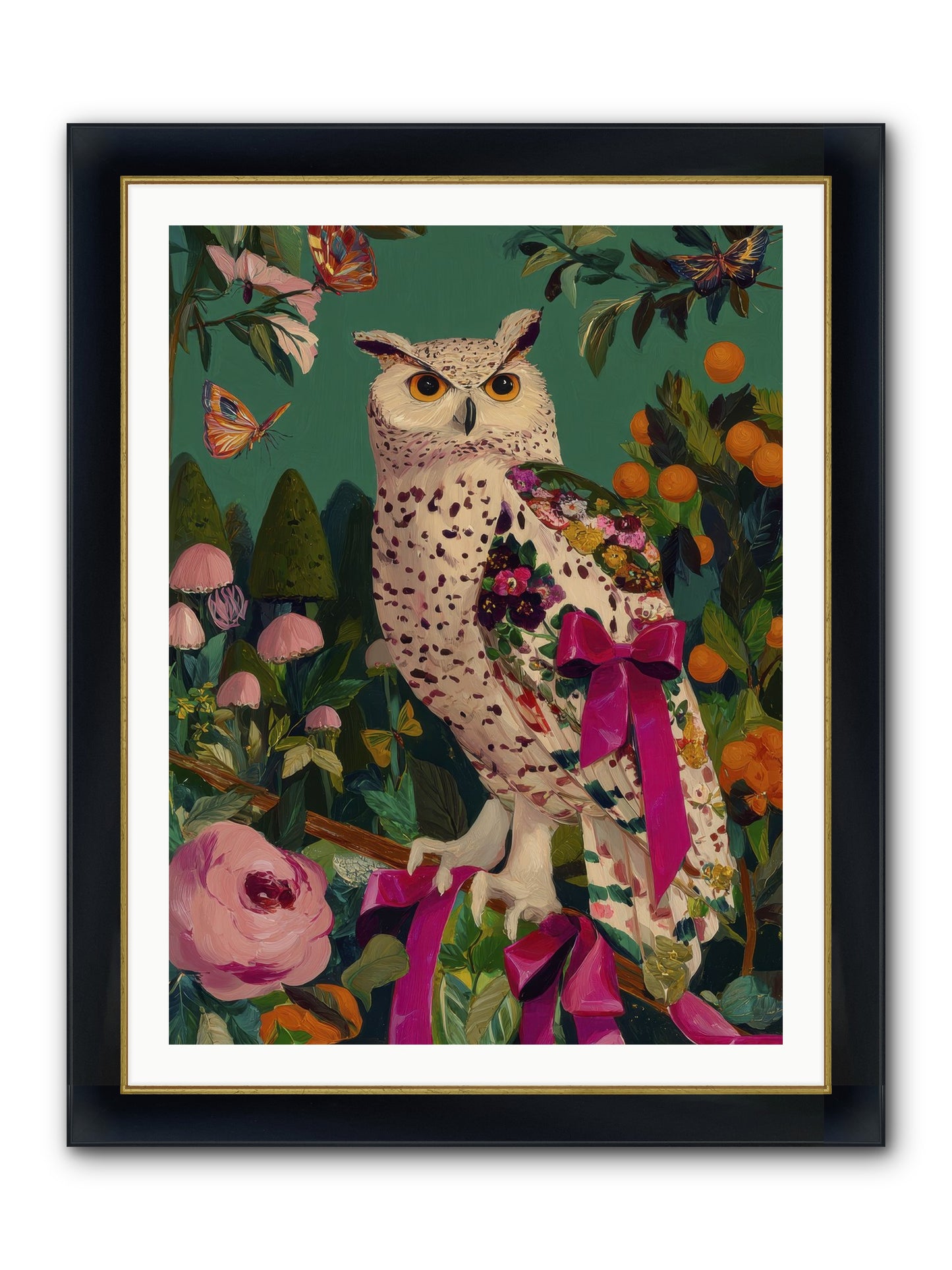 The Quiet Turning Framed Print - Wide Black w/Gold 30x40