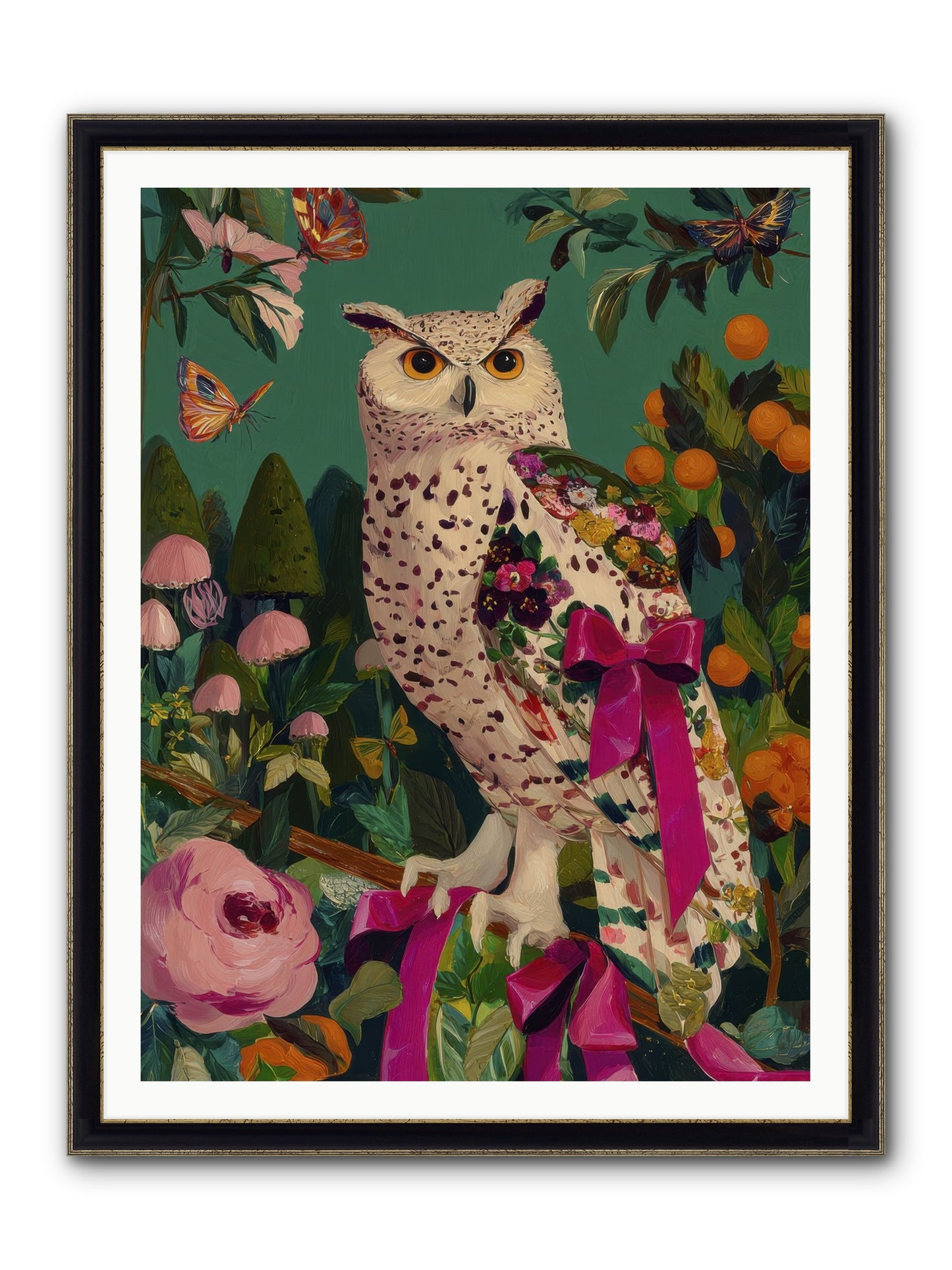 The Quiet Turning Framed Print - Black & Gold 36x48