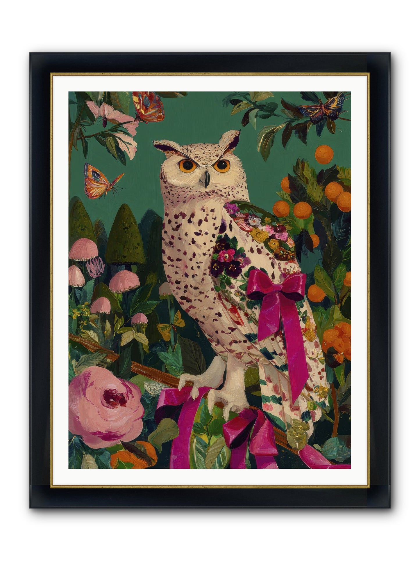 The Quiet Turning Framed Print - Wide Black w/Gold 36x48
