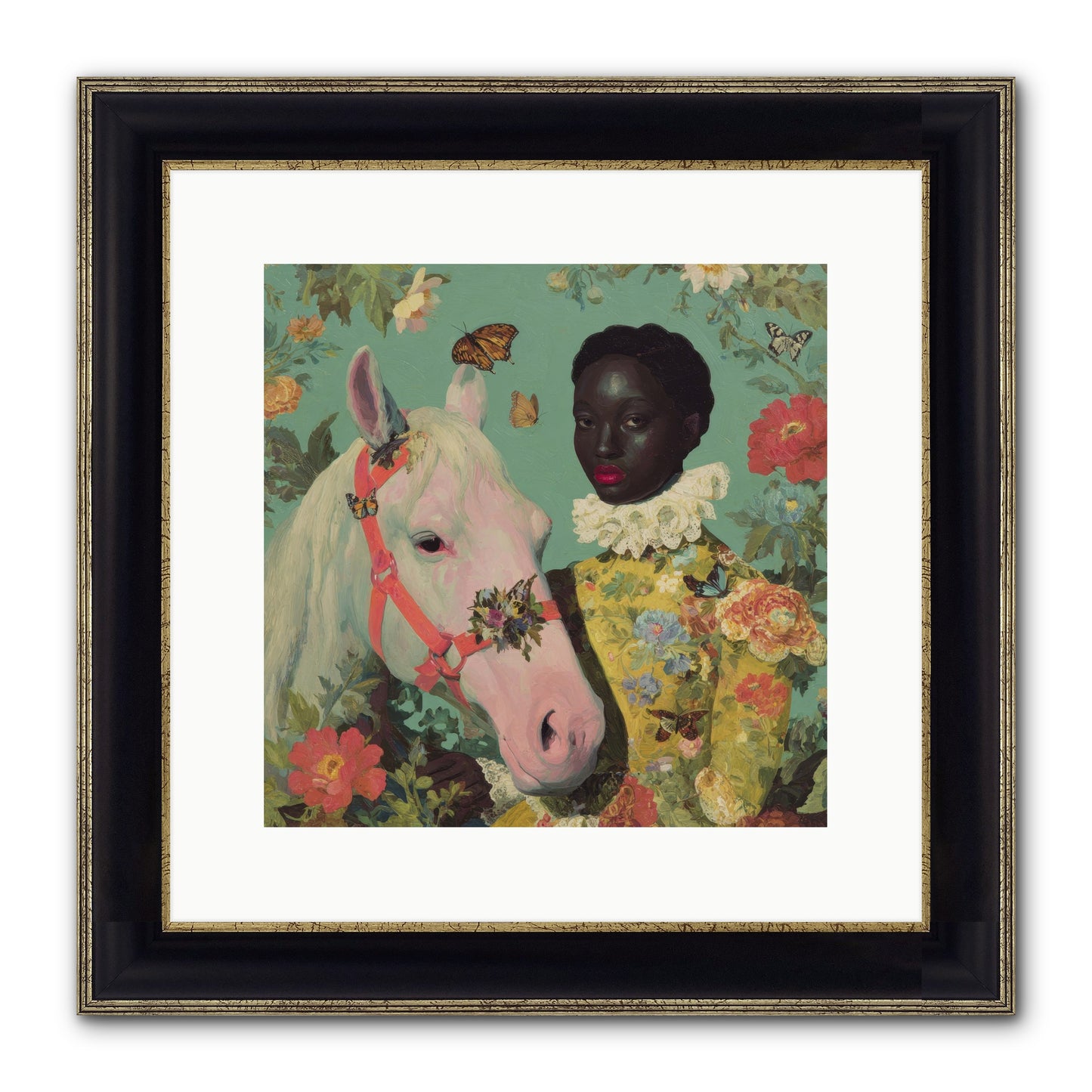 The Quiet Understanding Framed Print - Black & Gold 12x12