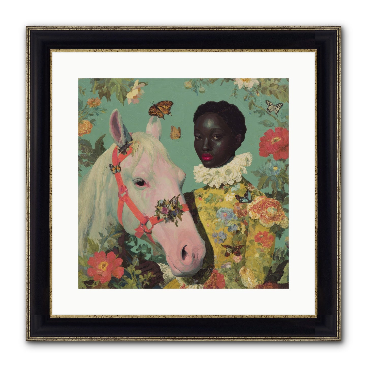 The Quiet Understanding Framed Print - Black & Gold 16x16