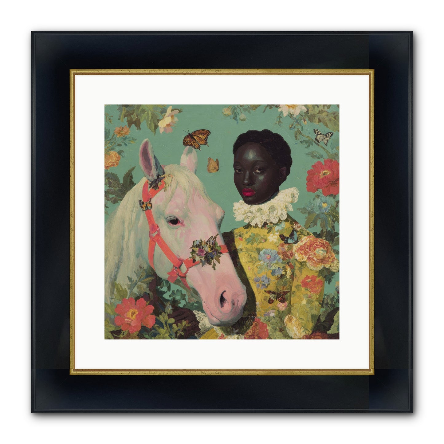 The Quiet Understanding Framed Print - Wide Black w/Gold 16x16