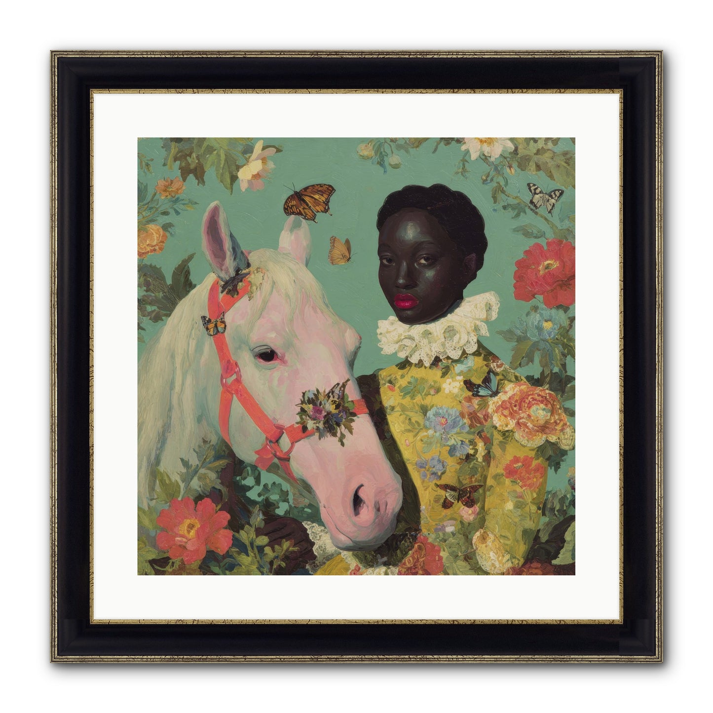The Quiet Understanding Framed Print - Black & Gold 20x20