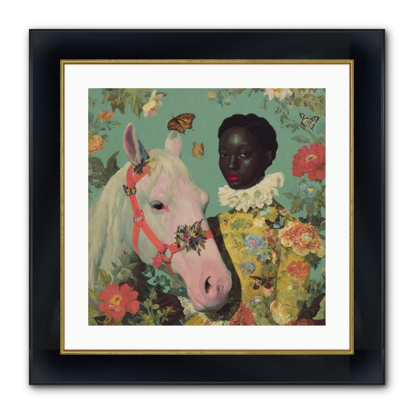 The Quiet Understanding Framed Print - Wide Black w/Gold 20x20