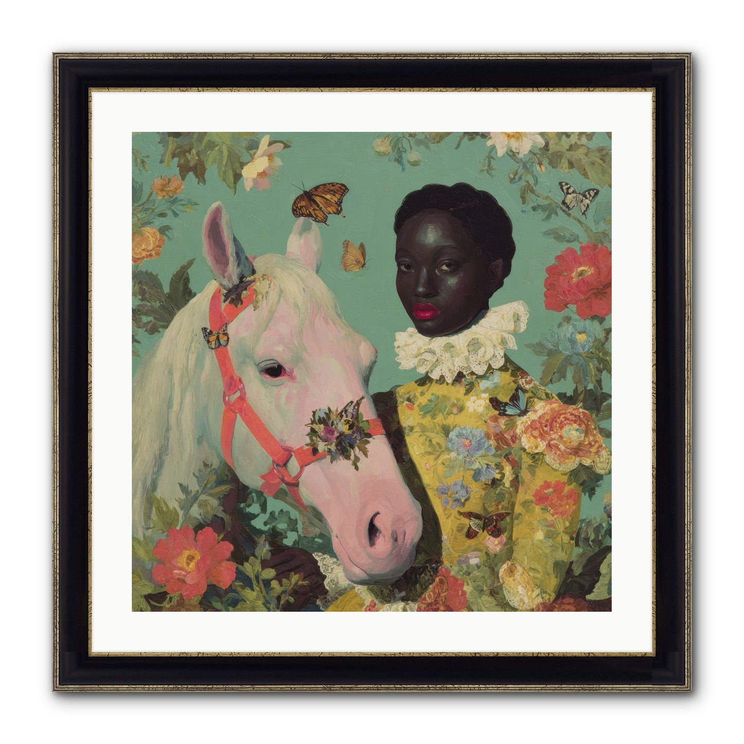 The Quiet Understanding Framed Print - Black & Gold 24x24