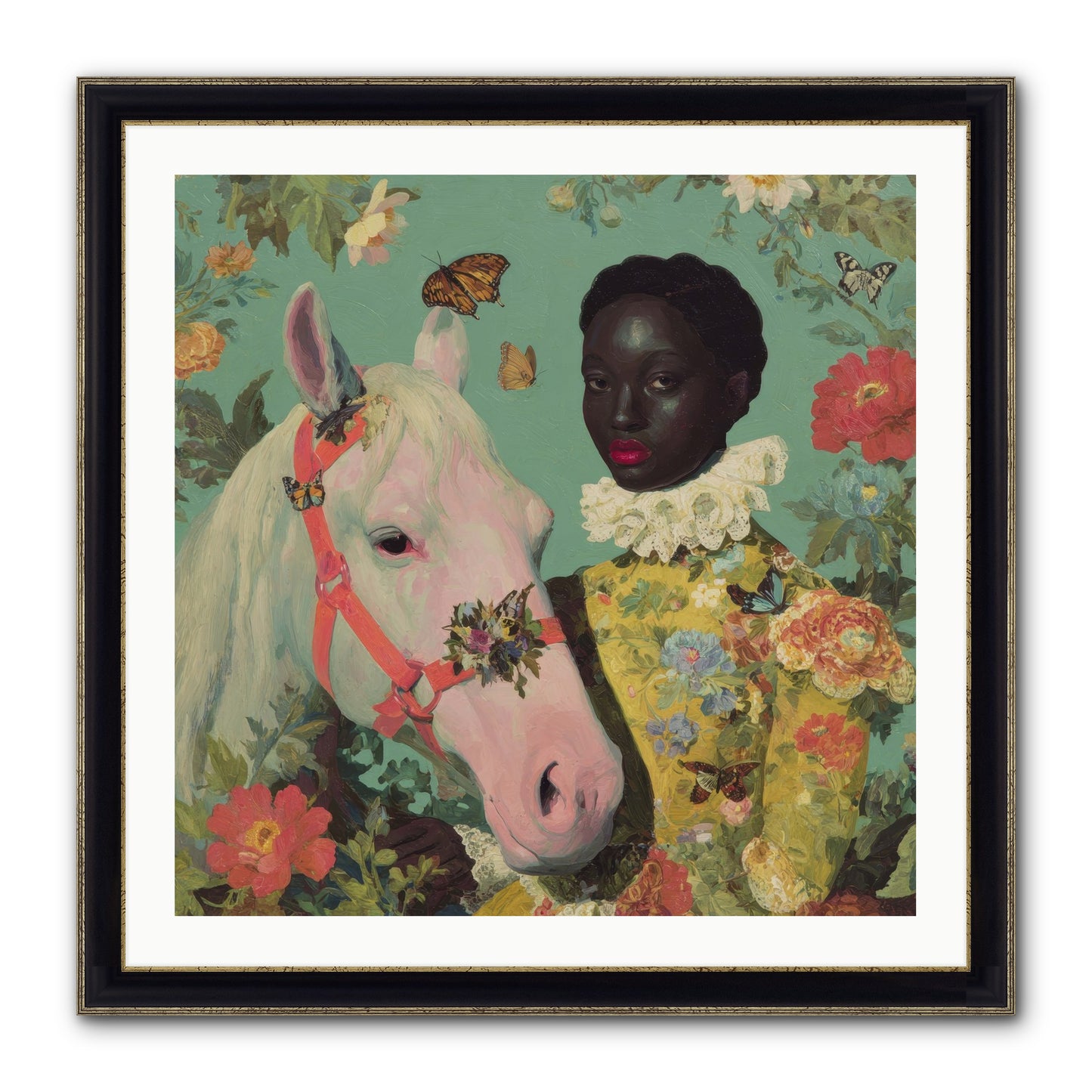 The Quiet Understanding Framed Print - Black & Gold 30x30
