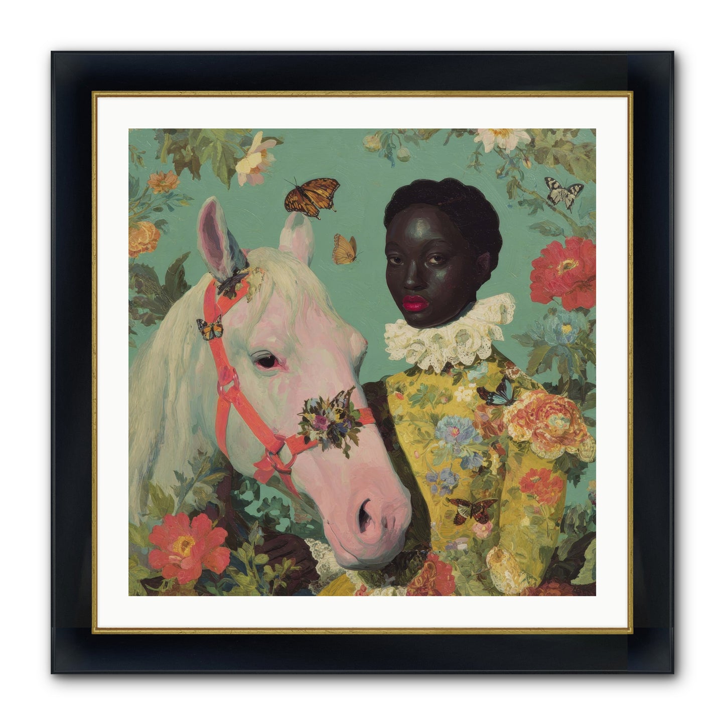 The Quiet Understanding Framed Print - Wide Black w/Gold 30x30