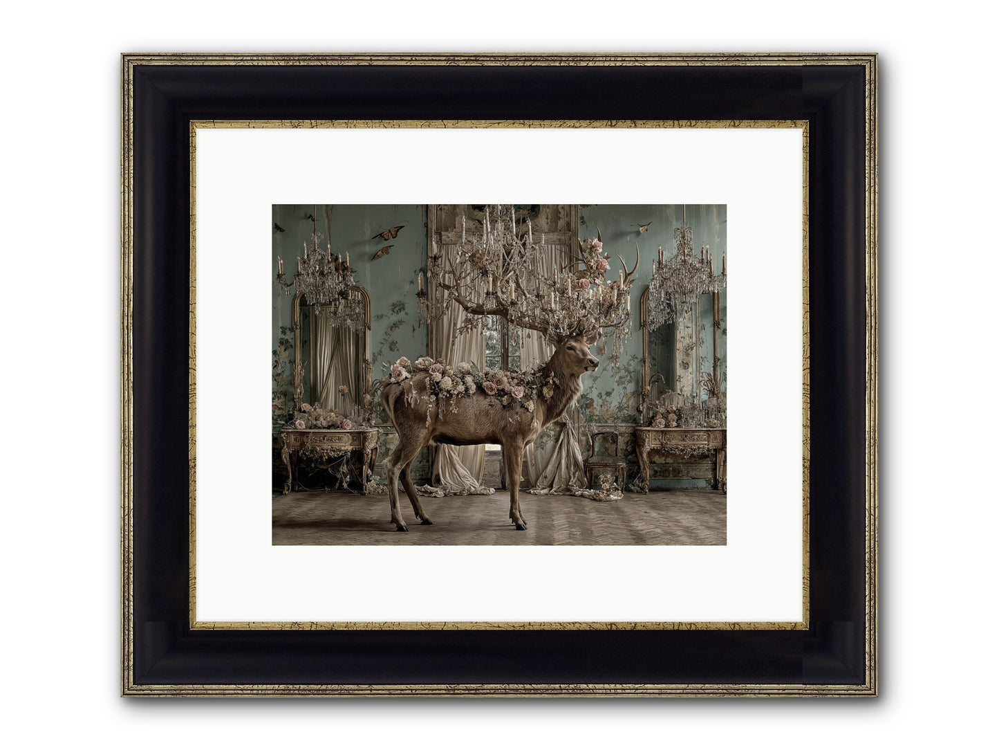 The Quiet Vine Framed Print - Black & Gold 12x9