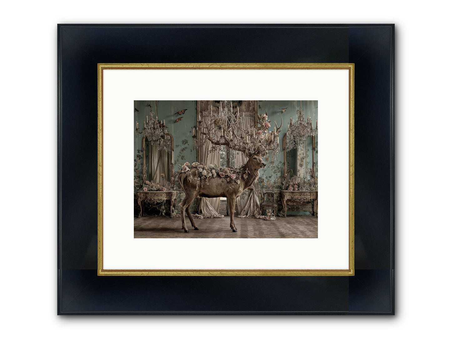 The Quiet Vine Framed Print - Wide Black w/Gold 12x9