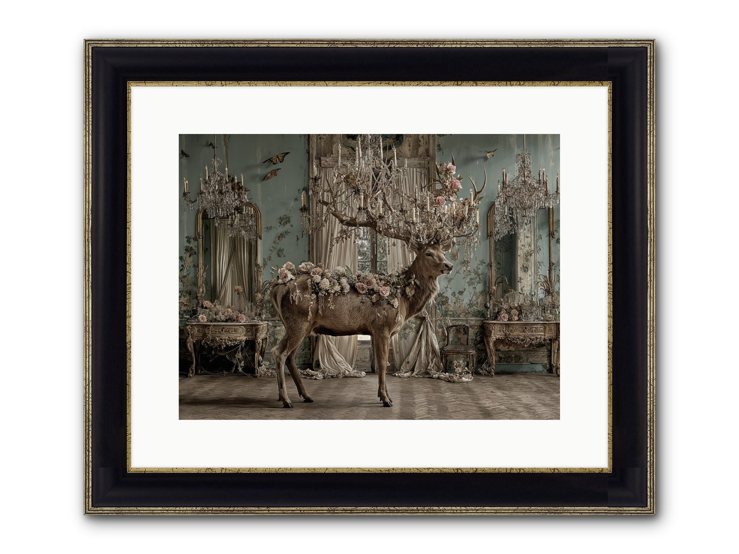 The Quiet Vine Framed Print - Black & Gold 16x12