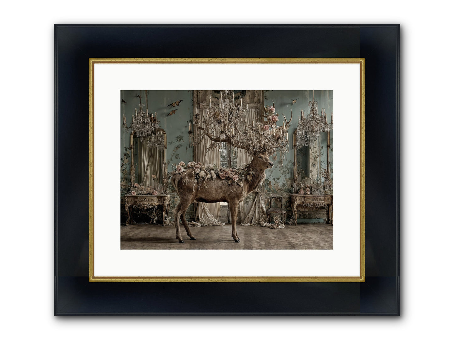The Quiet Vine Framed Print - Wide Black w/Gold 16x12