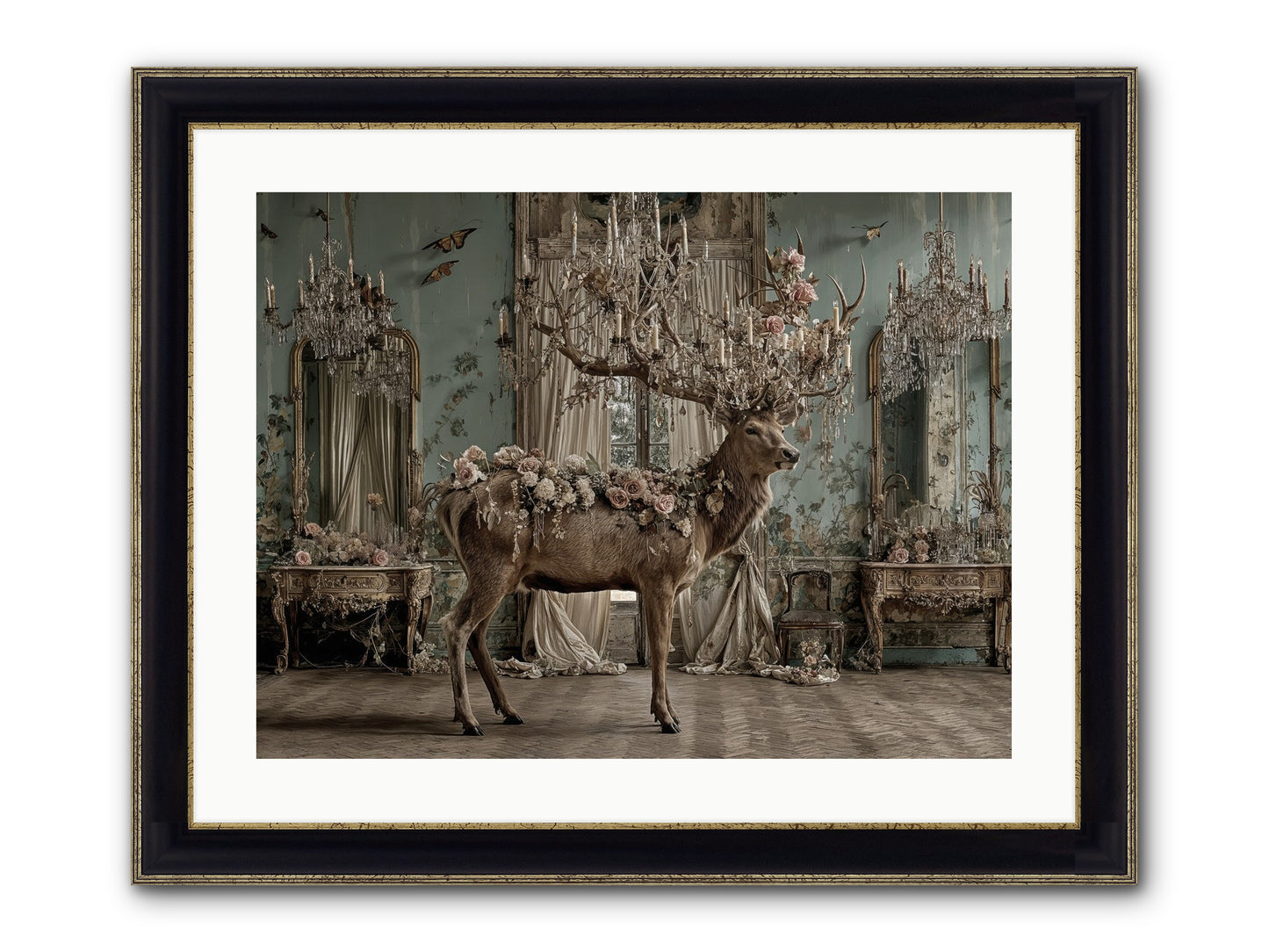 The Quiet Vine Framed Print - Black & Gold 24x18