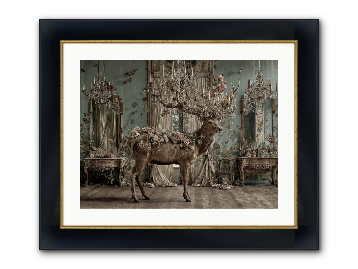 The Quiet Vine Framed Print - Wide Black w/Gold 24x18