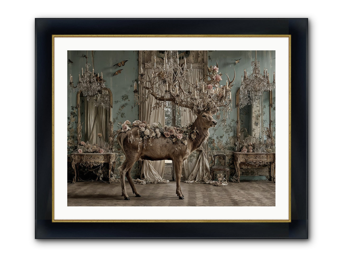 The Quiet Vine Framed Print - Wide Black w/Gold 32x24