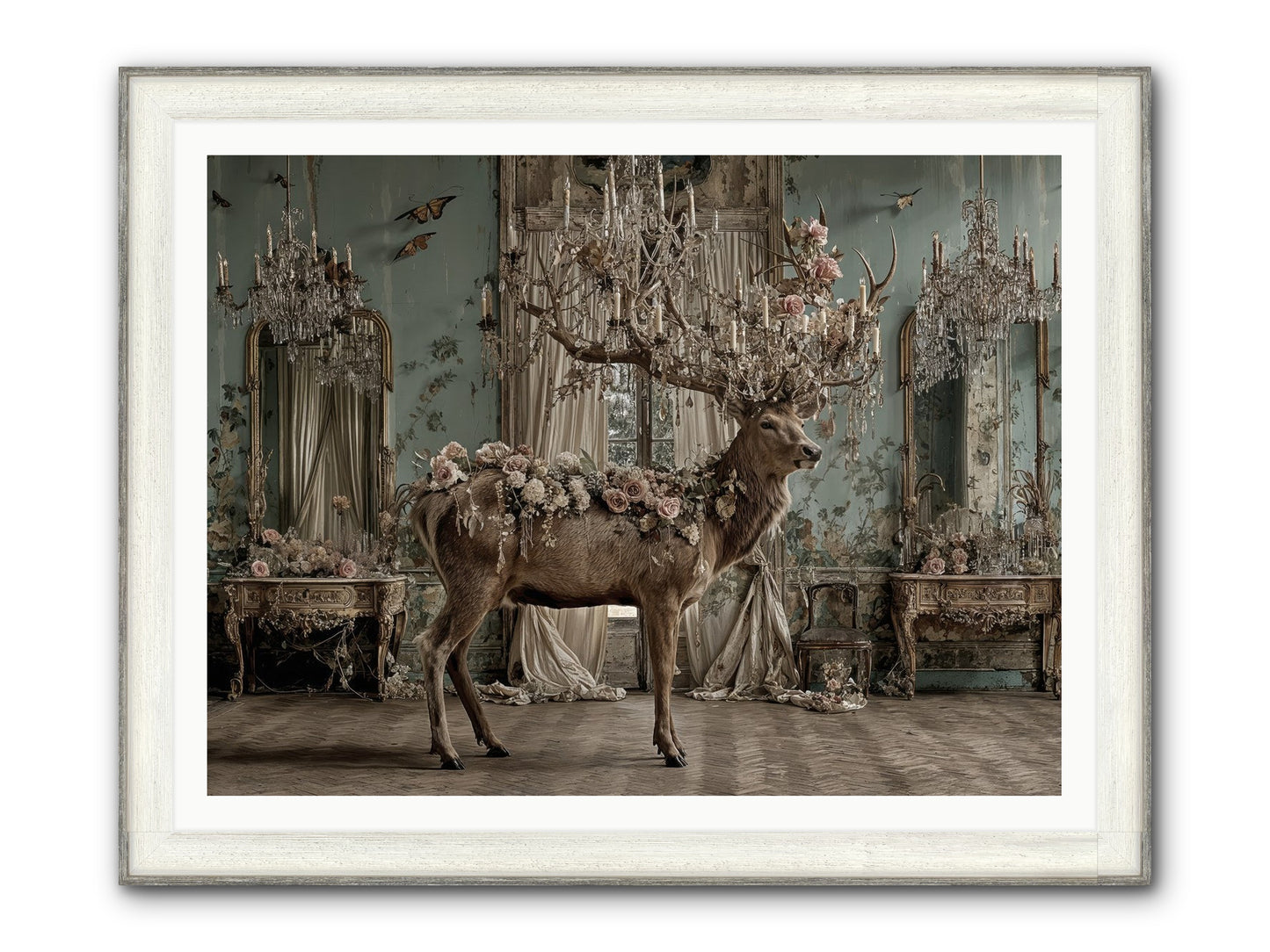 The Quiet Vine Framed Print - Driftwood White 48x36