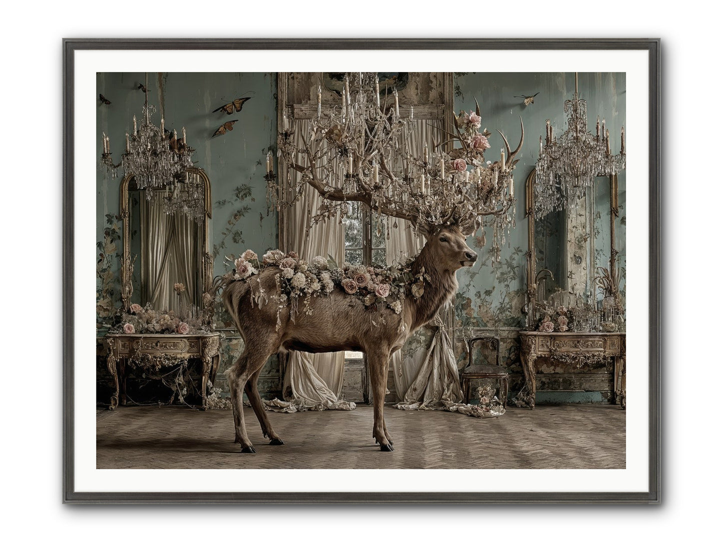 The Quiet Vine Framed Print - Slimwoods Black/Silver 48x36