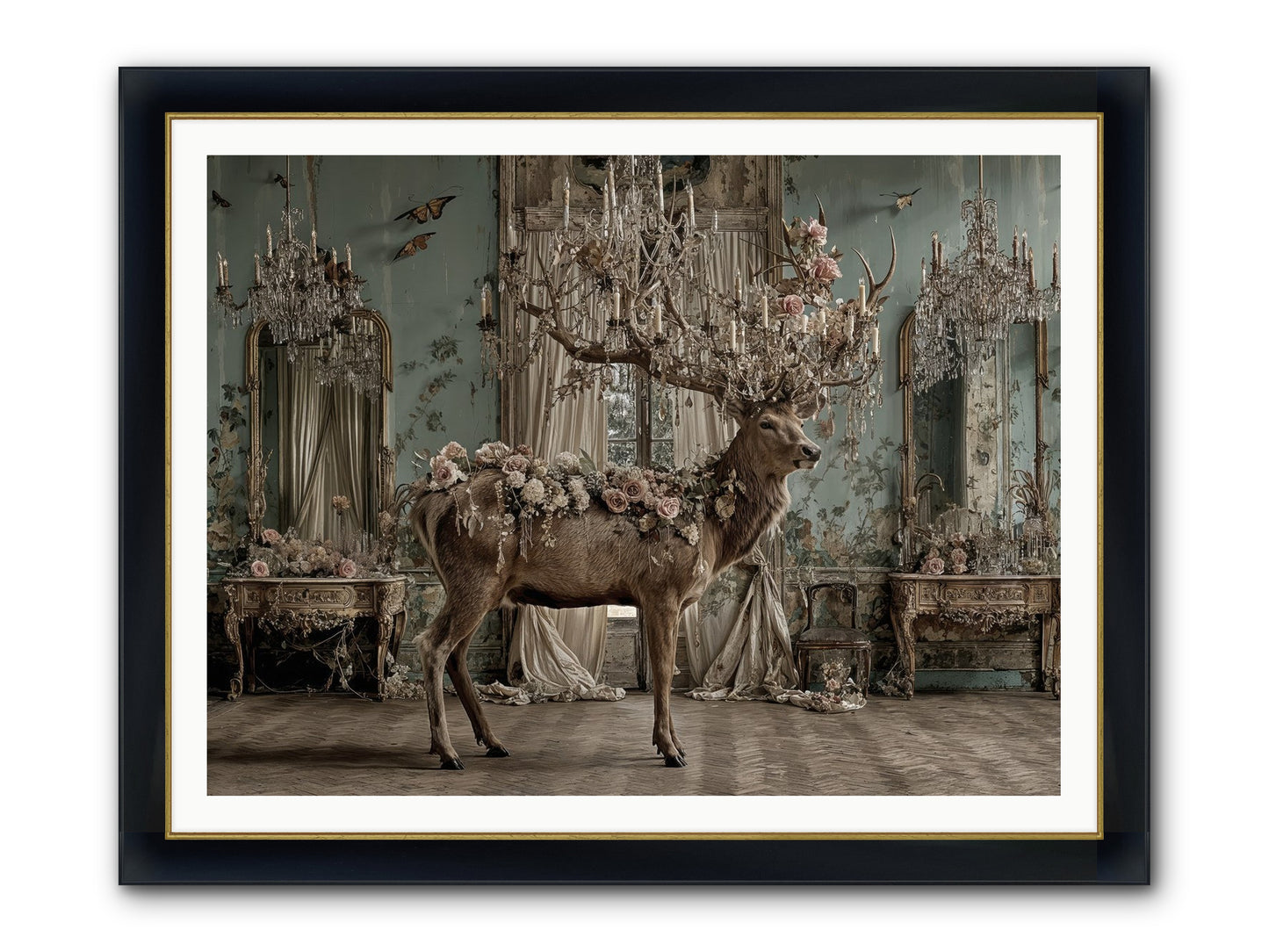 The Quiet Vine Framed Print - Wide Black w/Gold 48x36