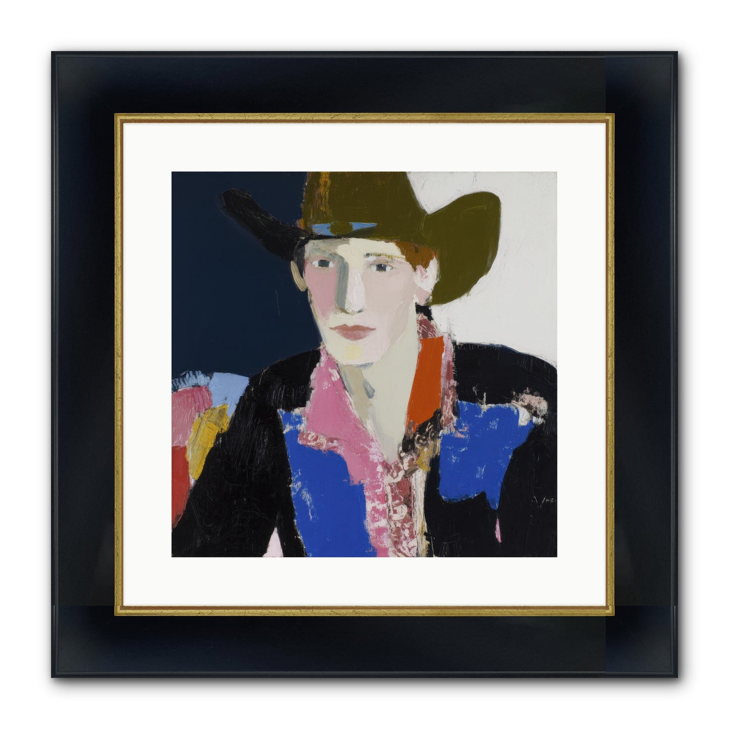 The Range Framed Print - Wide Black w/Gold 16x16