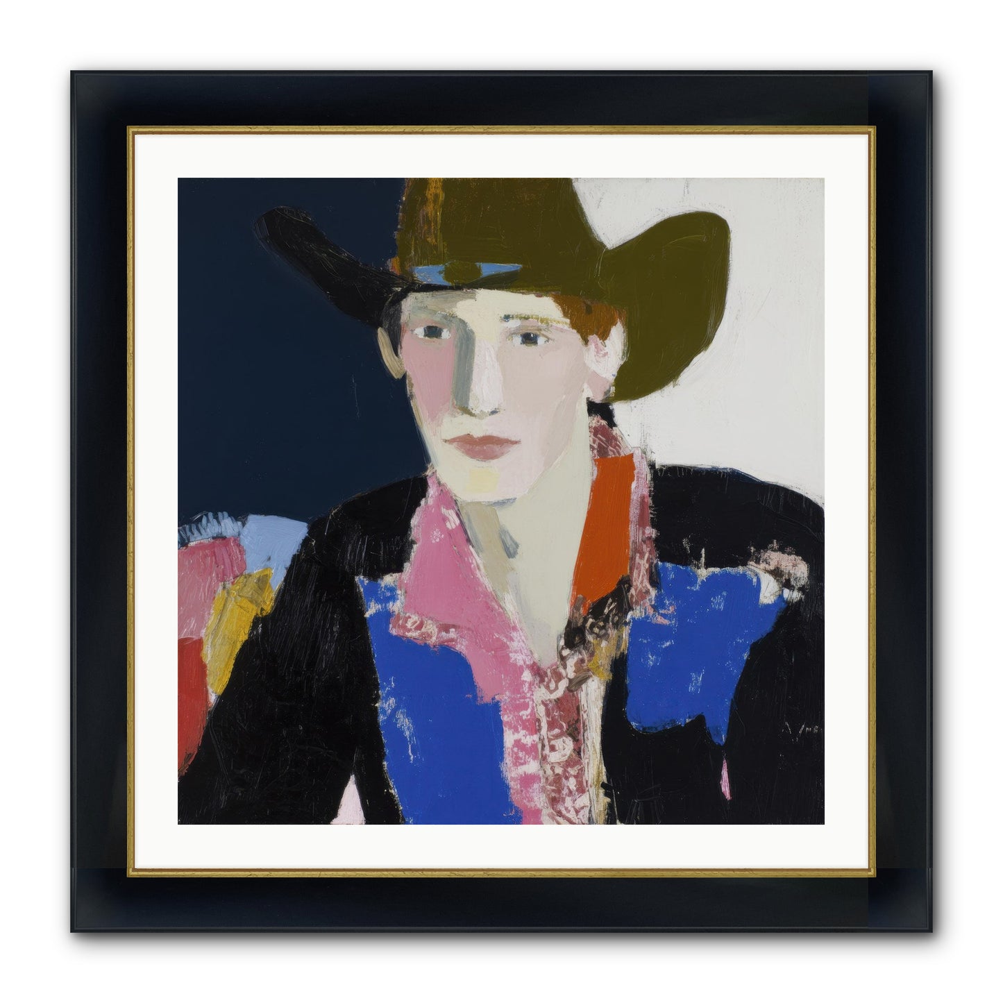 The Range Framed Print - Wide Black w/Gold 30x30