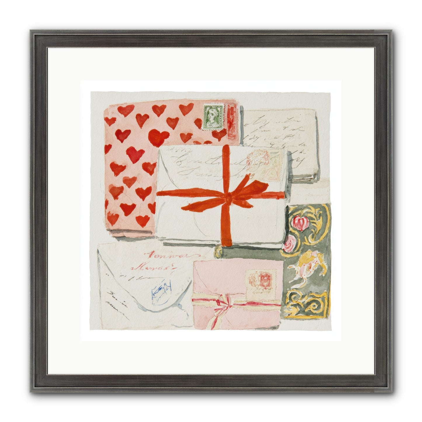 The Reading Club Of Hearts Framed Print - Slimwoods Black/Silver 16x16