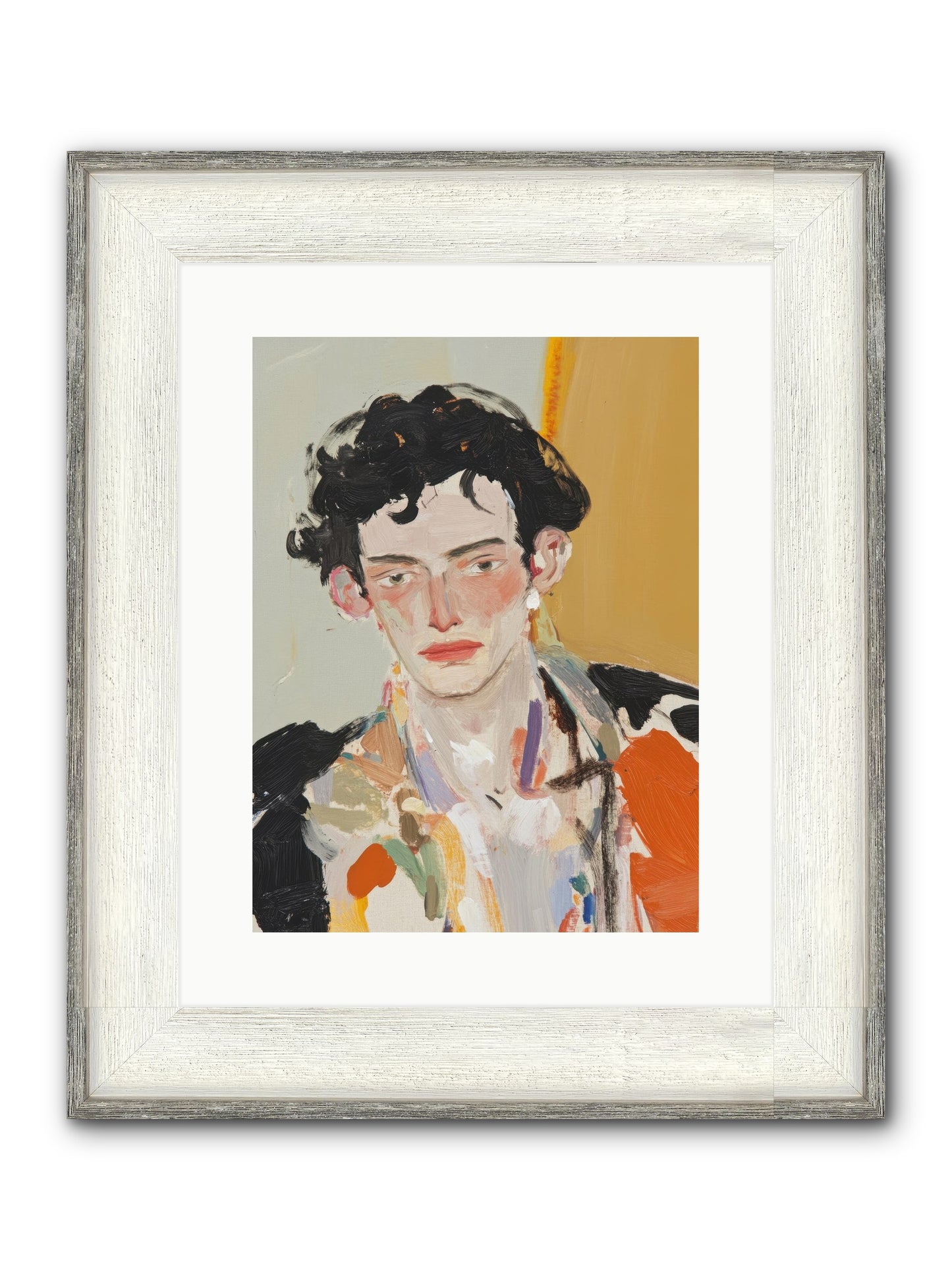 The Refined Figure Framed Print - Driftwood White 12x16