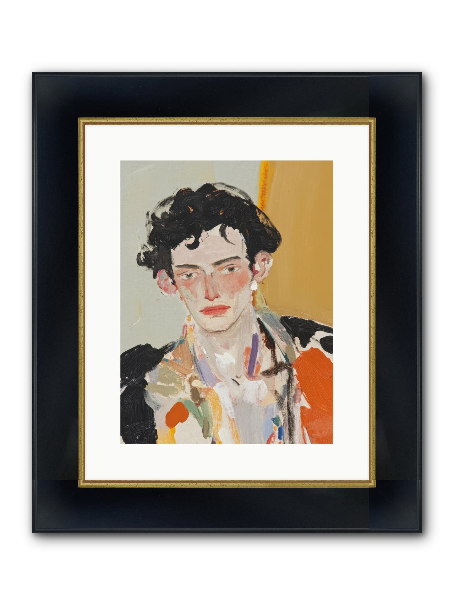 The Refined Figure Framed Print - Wide Black w/Gold 12x16