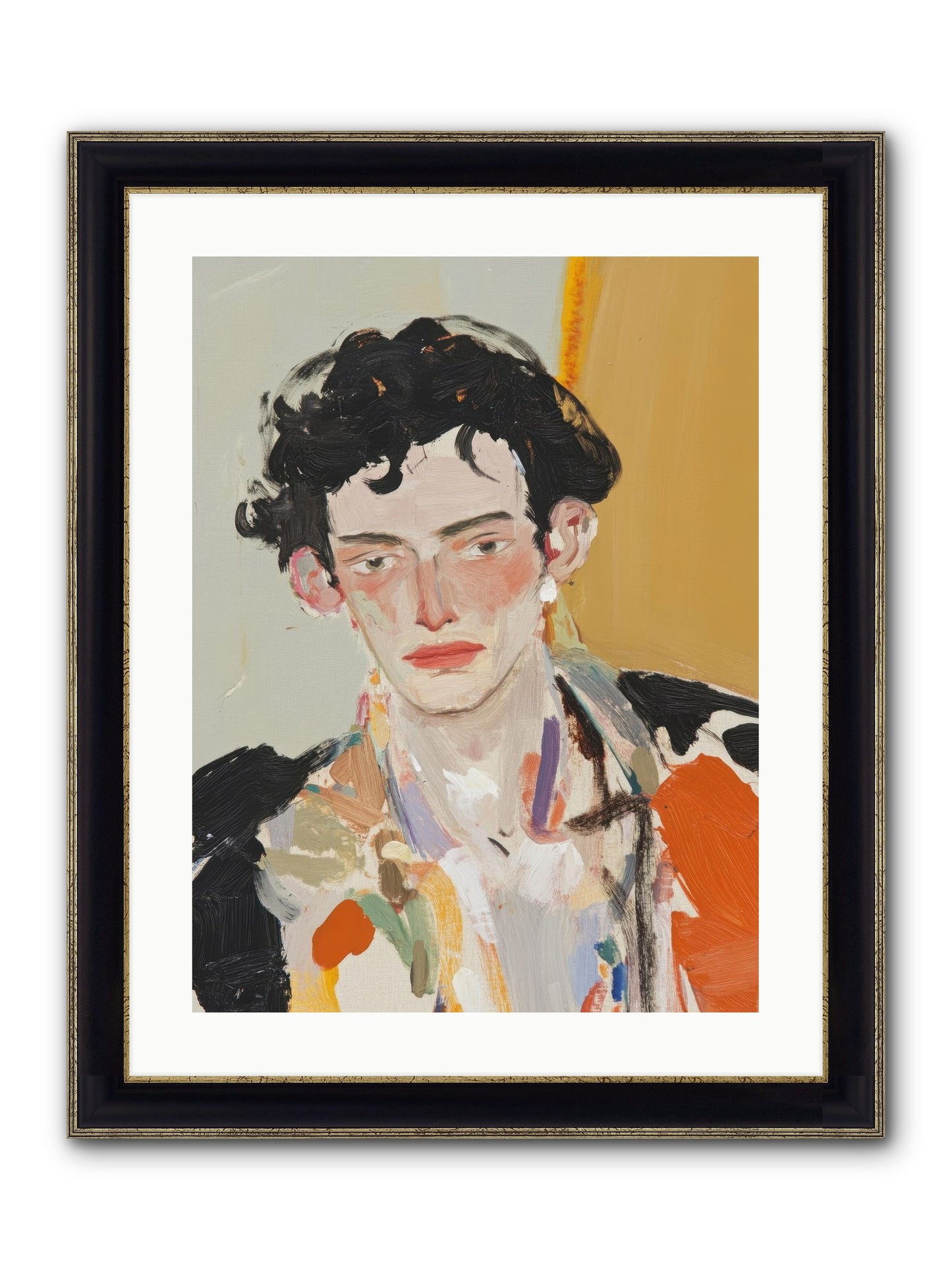 The Refined Figure Framed Print - Black & Gold 18x24