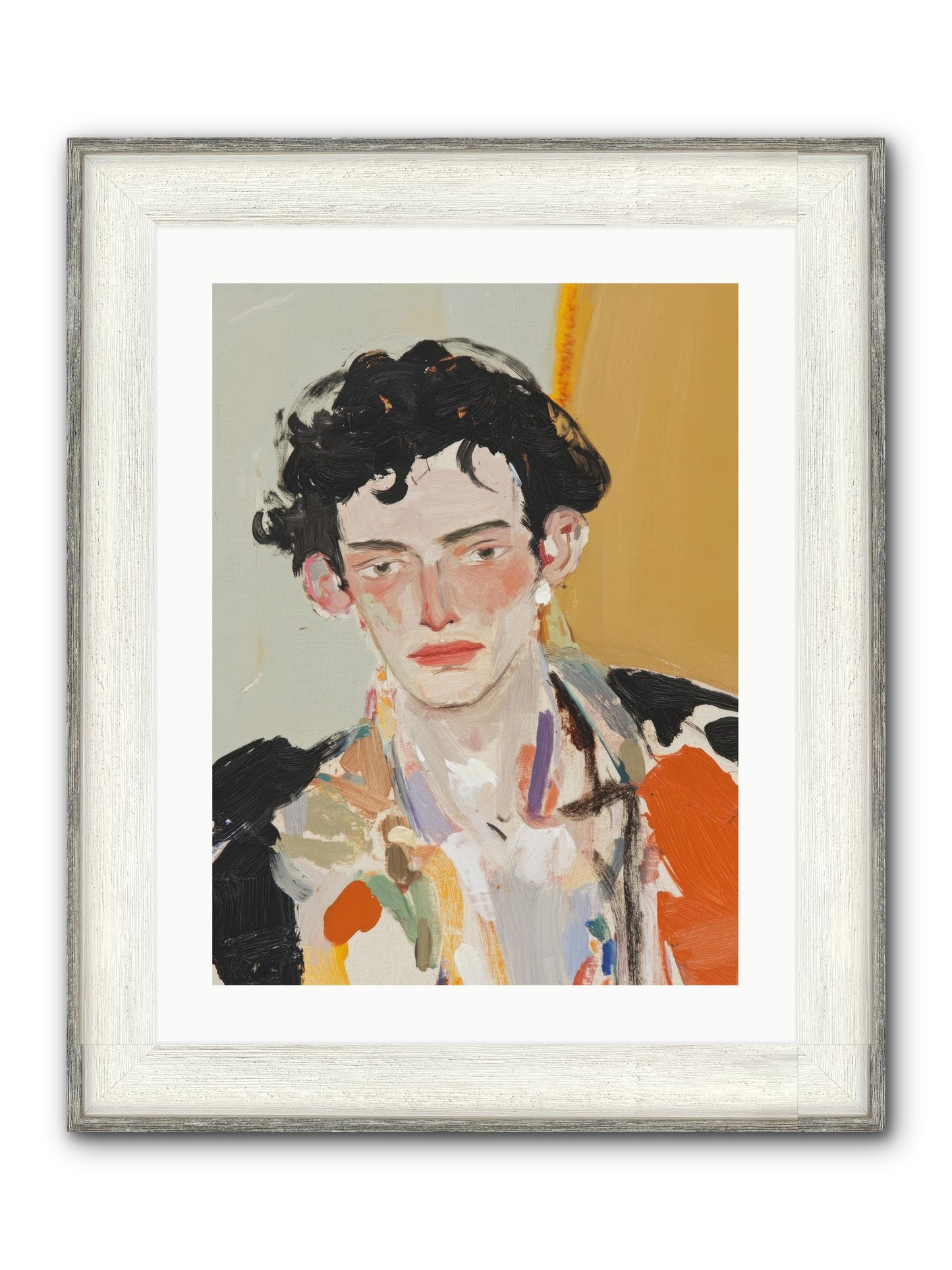The Refined Figure Framed Print - Driftwood White 18x24