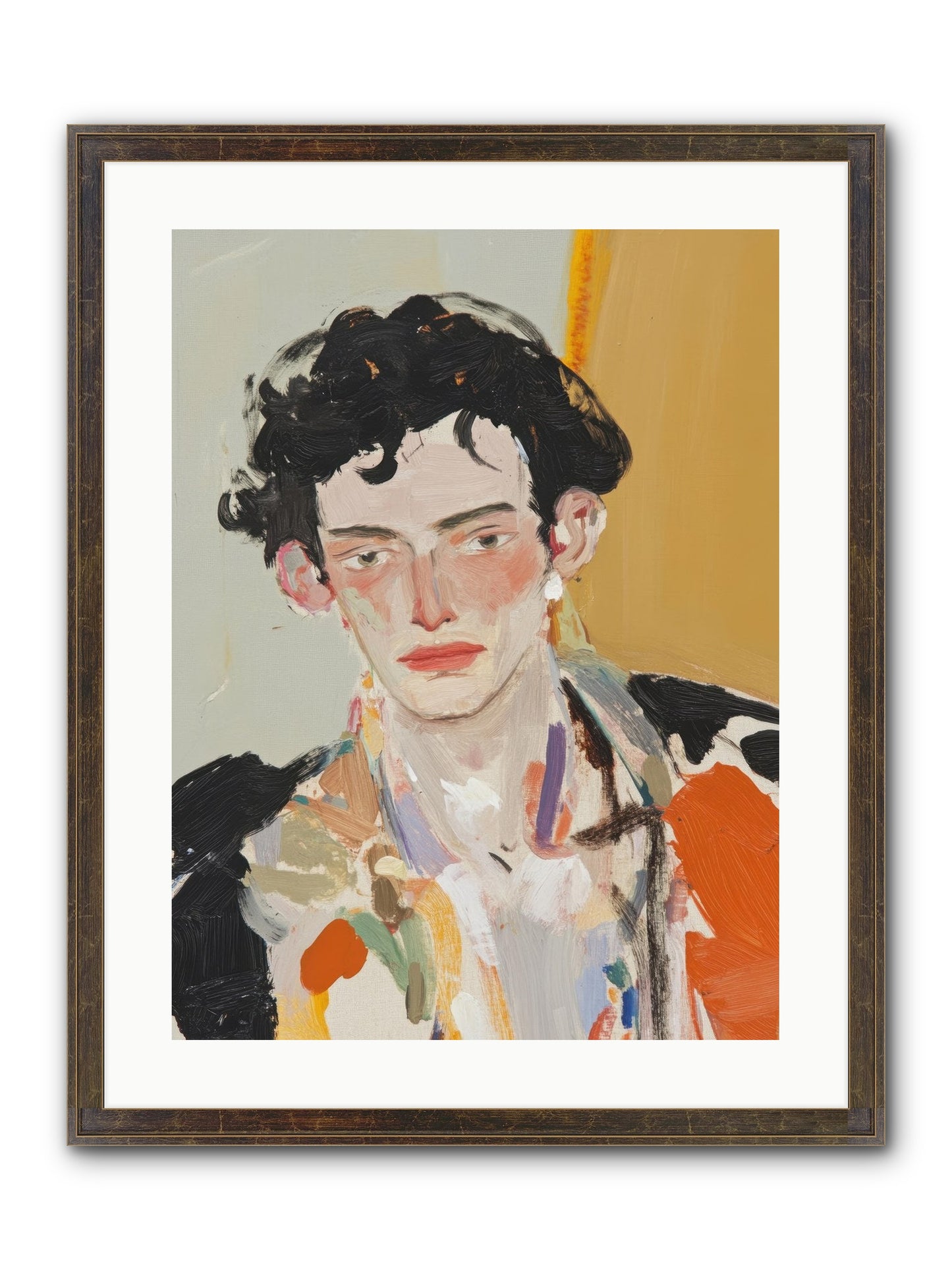 The Refined Figure Framed Print - Slimwoods Black/Gold 18x24