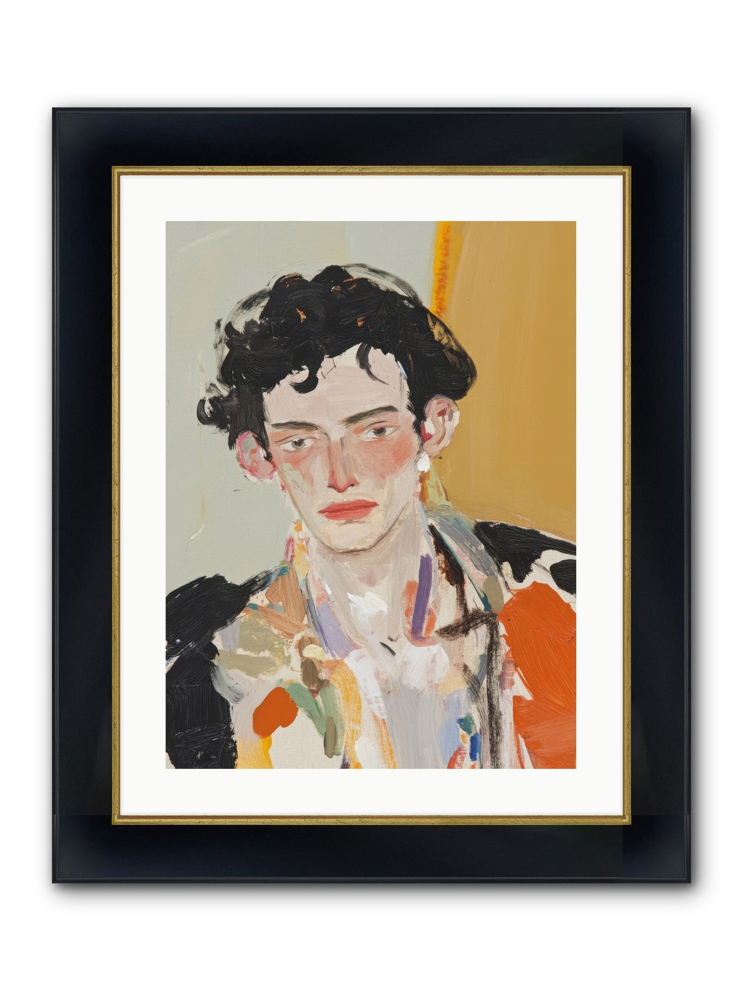 The Refined Figure Framed Print - Wide Black w/Gold 18x24