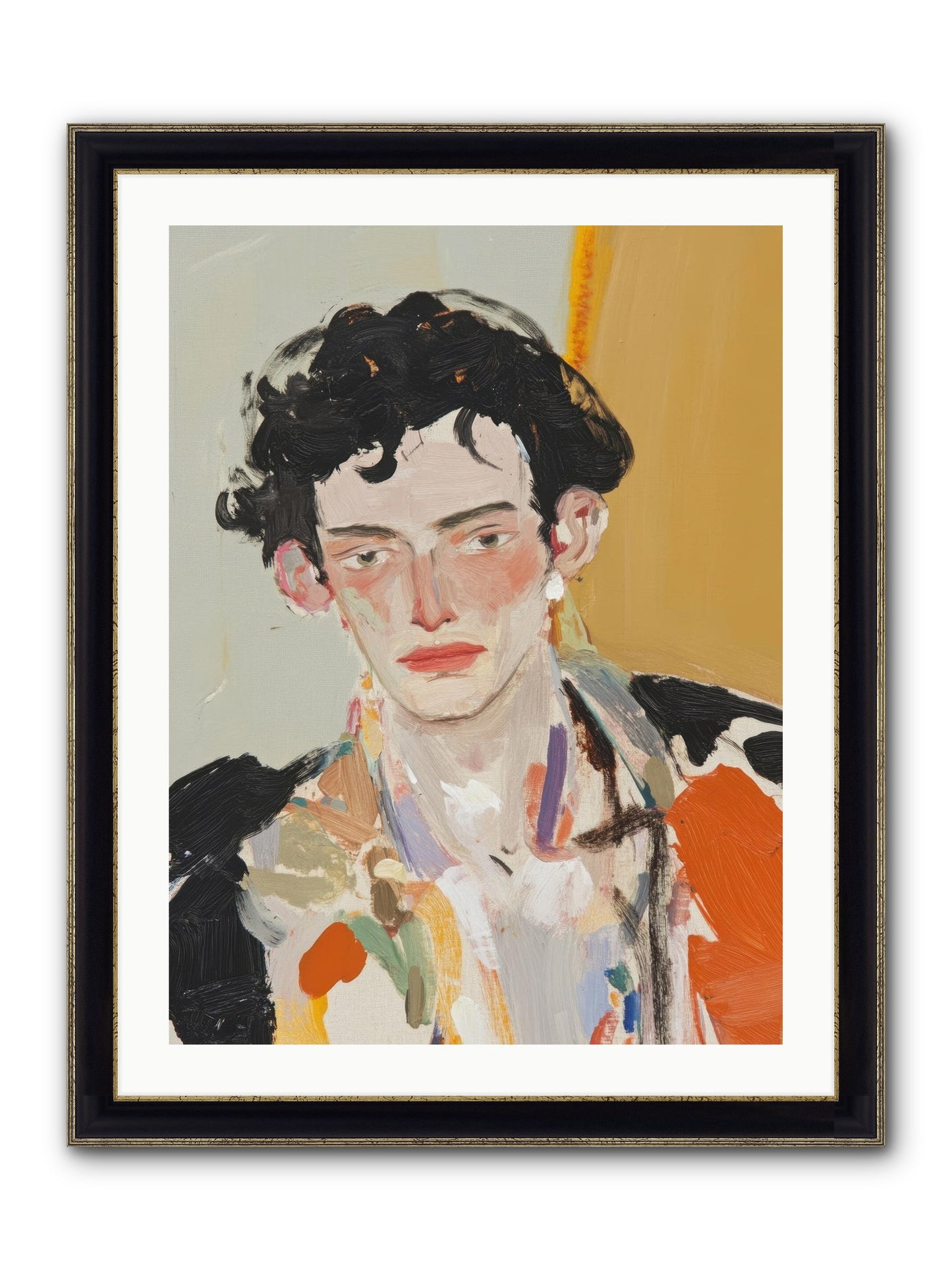 The Refined Figure Framed Print - Black & Gold 24x32