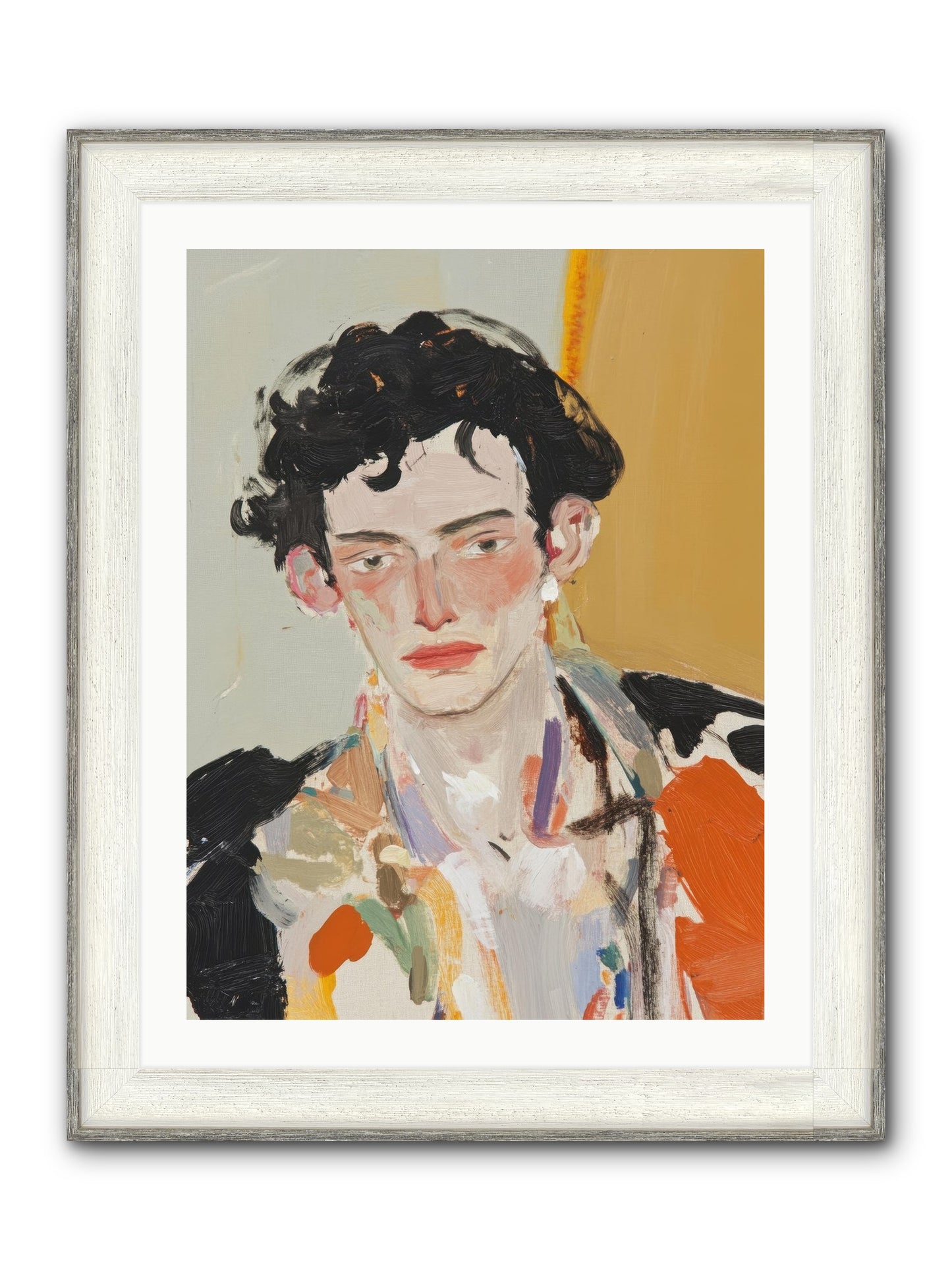 The Refined Figure Framed Print - Driftwood White 24x32