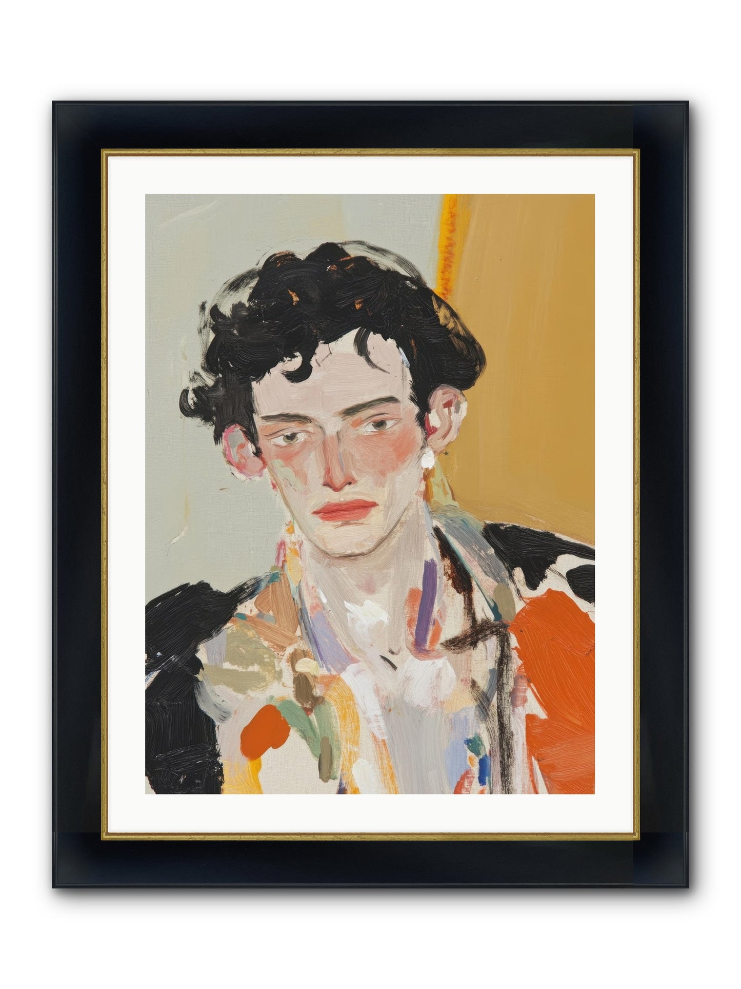 The Refined Figure Framed Print - Wide Black w/Gold 24x32