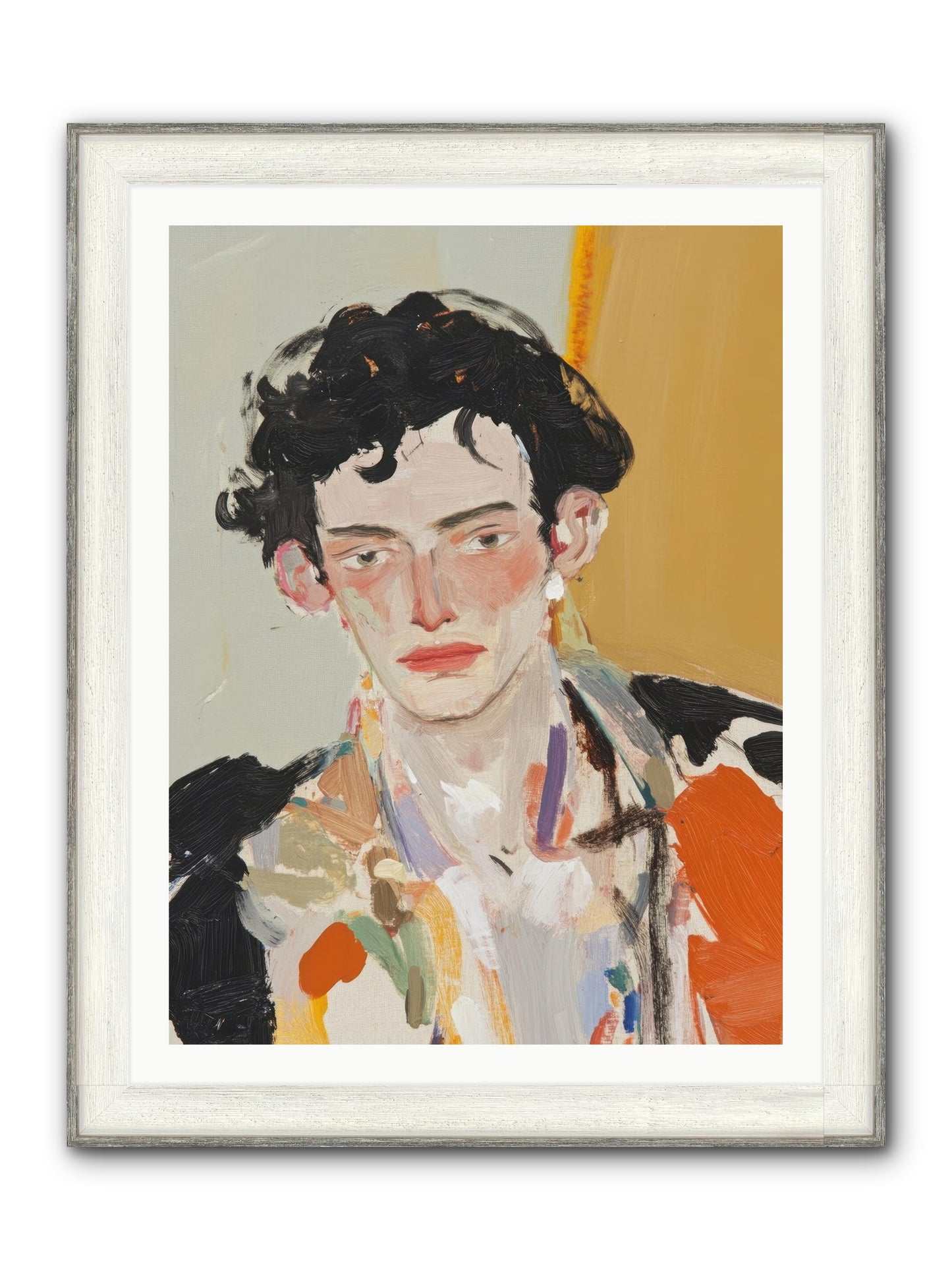 The Refined Figure Framed Print - Driftwood White 30x40