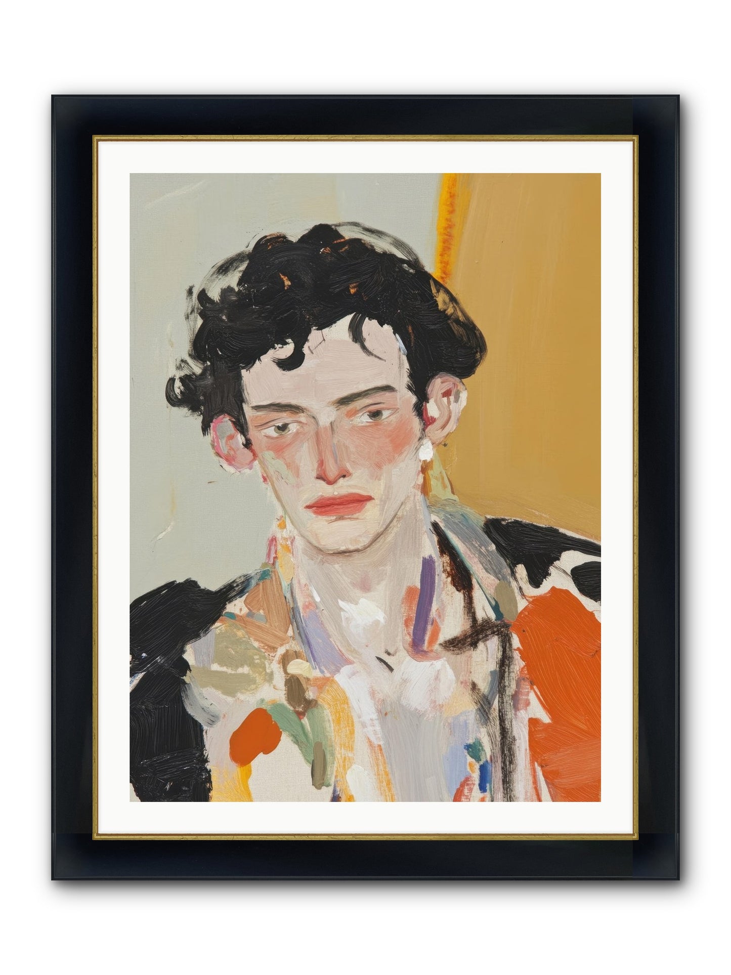 The Refined Figure Framed Print - Wide Black w/Gold 30x40