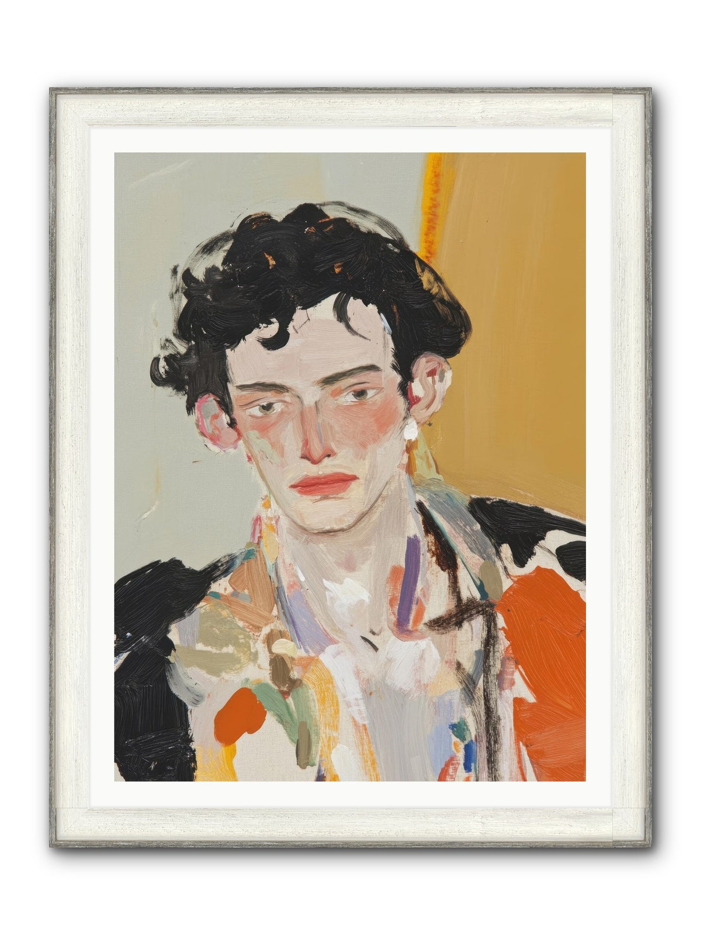 The Refined Figure Framed Print - Driftwood White 36x48