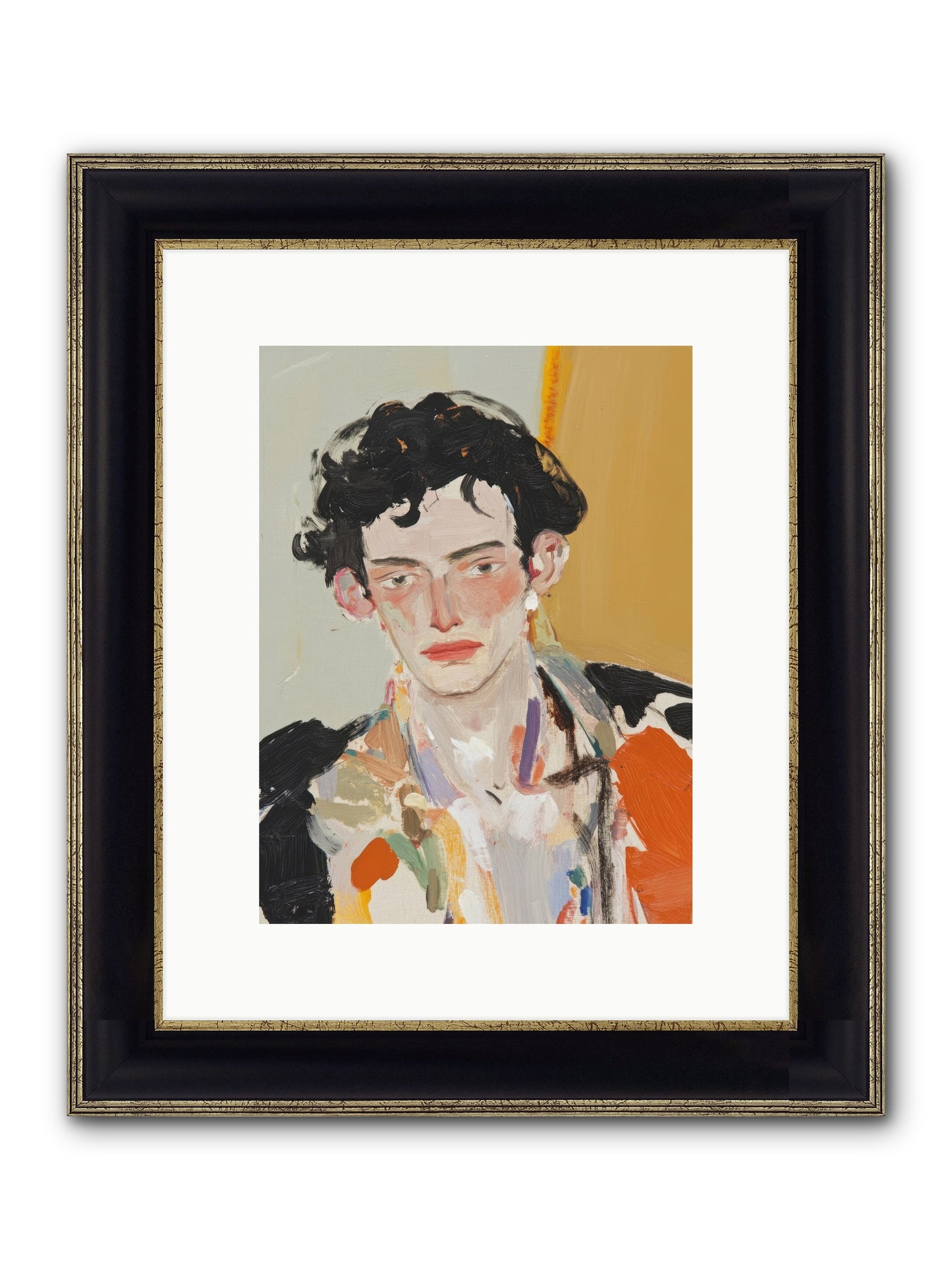 The Refined Figure Framed Print - Black & Gold 9x12