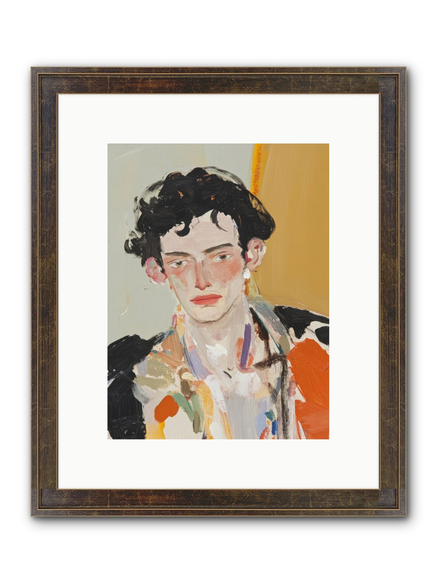 The Refined Figure Framed Print - Slimwoods Black/Gold 9x12