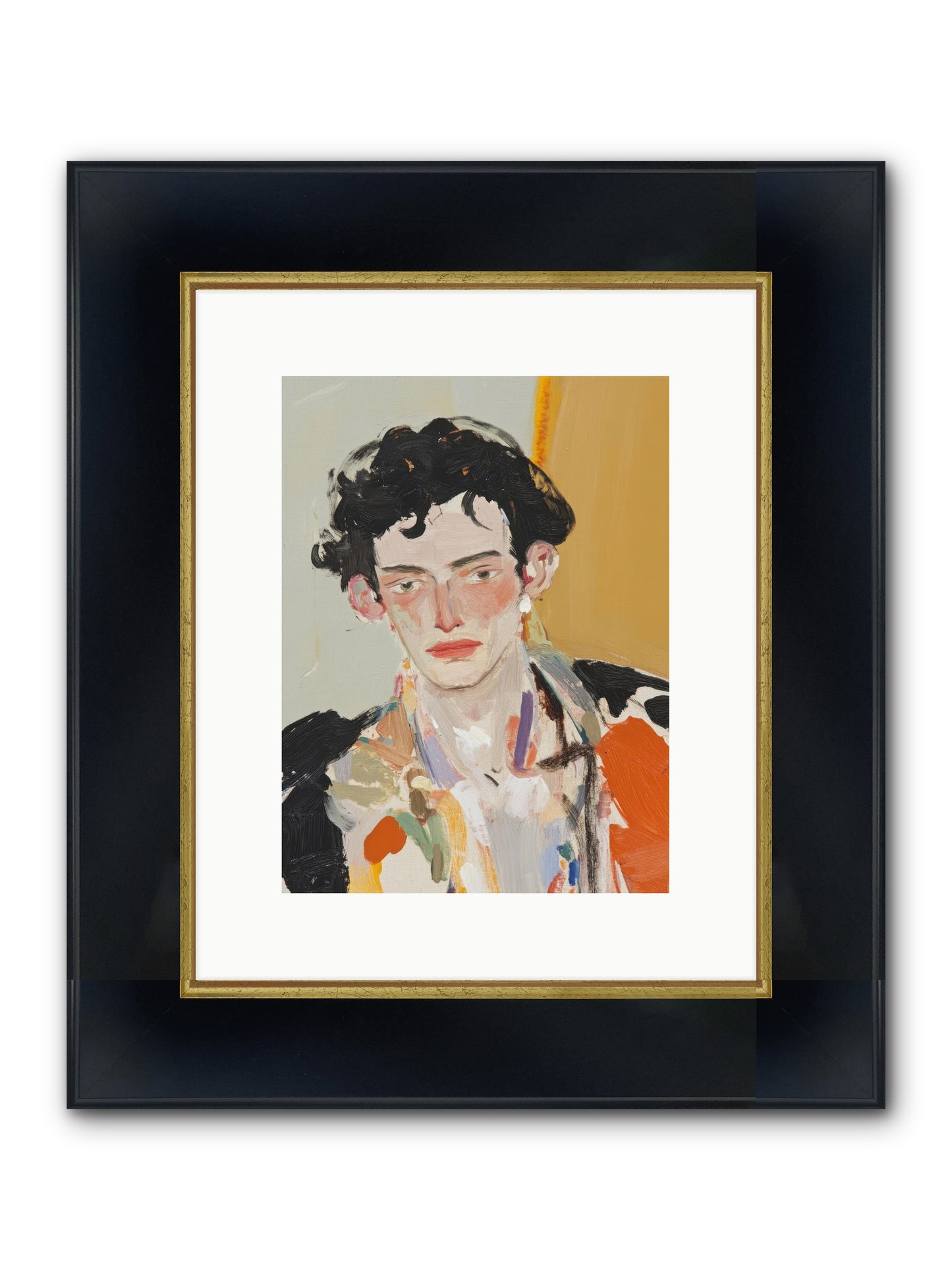 The Refined Figure Framed Print - Wide Black w/Gold 9x12