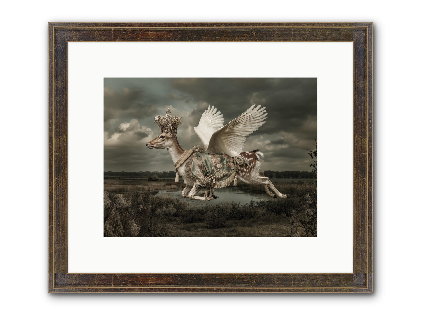 The River Wrote Its Name Framed Print - Slimwoods Black/Gold 12x9