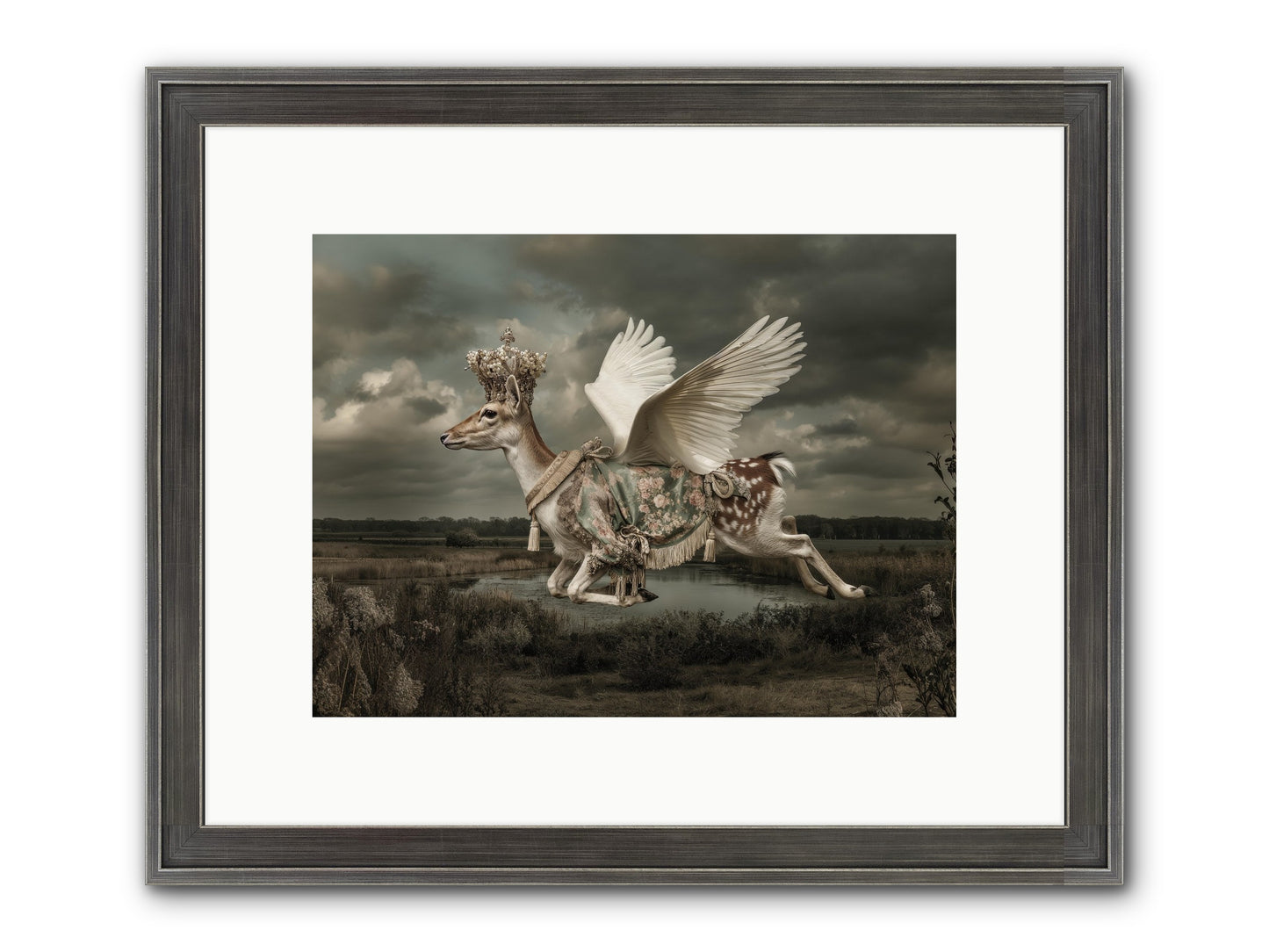 The River Wrote Its Name Framed Print - Slimwoods Black/Silver 12x9