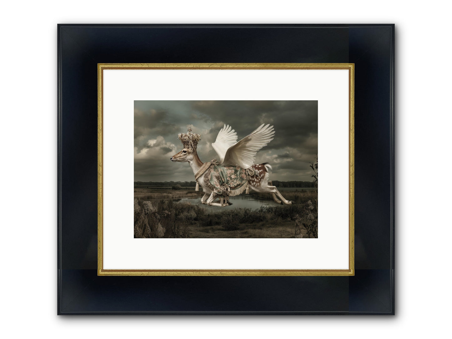 The River Wrote Its Name Framed Print - Wide Black w/Gold 12x9