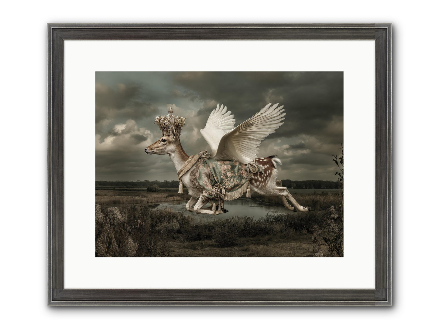 The River Wrote Its Name Framed Print - Slimwoods Black/Silver 16x12