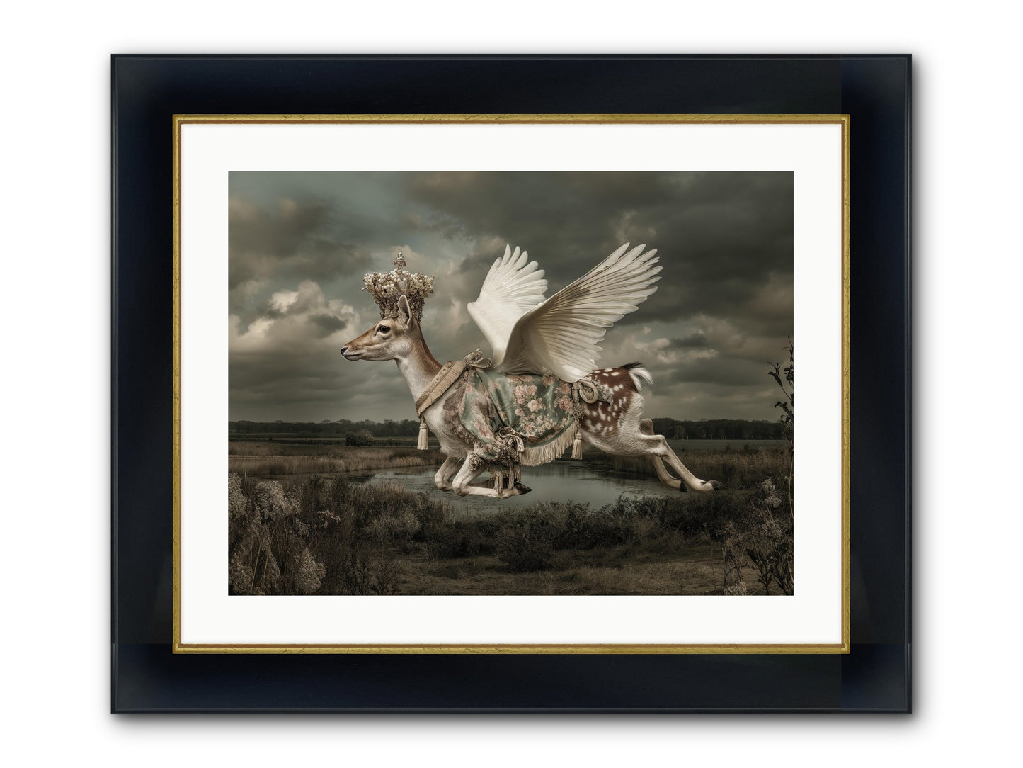 The River Wrote Its Name Framed Print - Wide Black w/Gold 24x18
